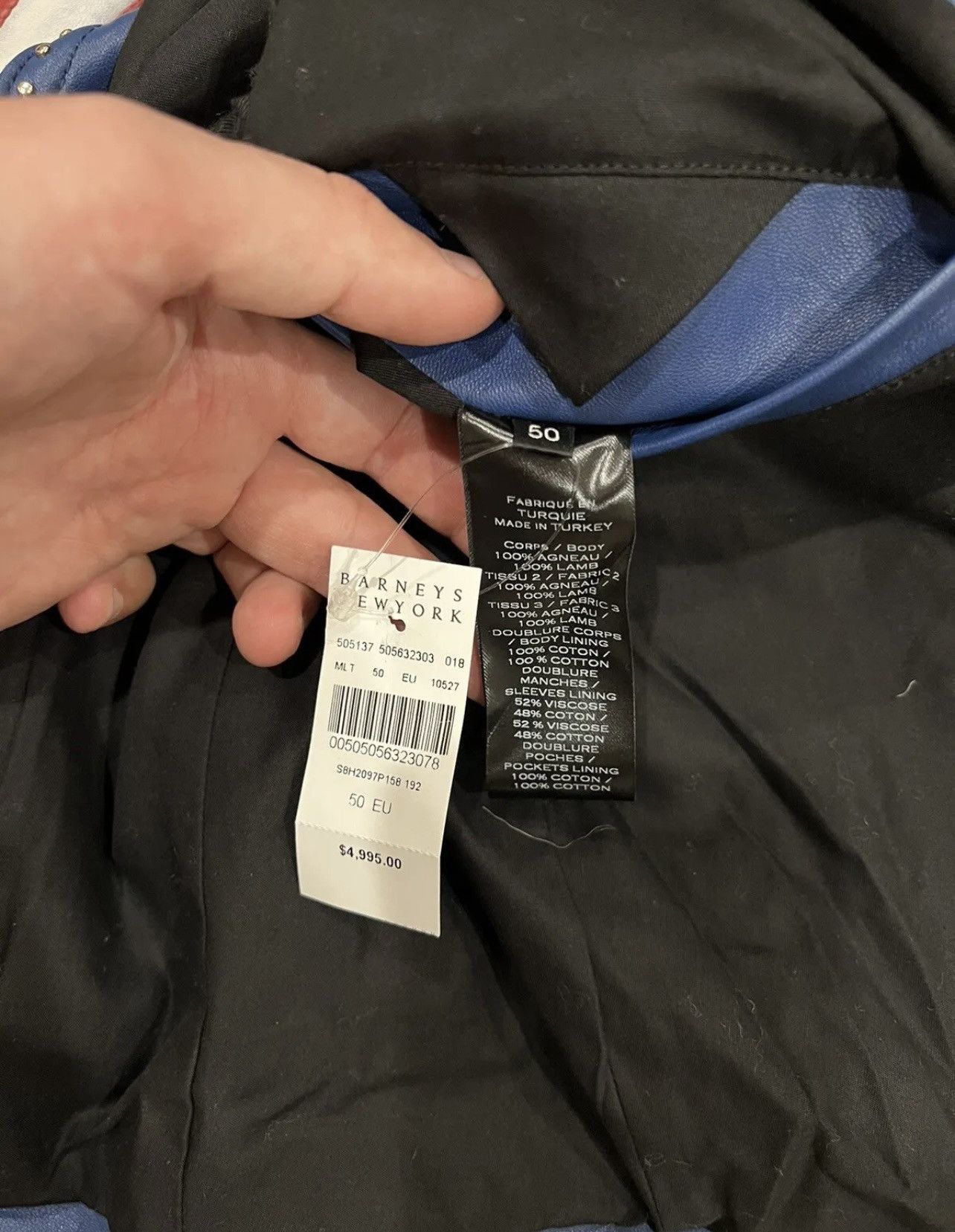Balmain Balmain Men's Blue leather Leather Jacket size 50 $5000 Size US M / EU 48-50 / 2 - 5 Thumbnail