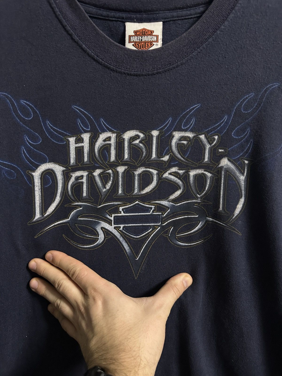 Vintage Rare Vintage T-Shirt Harley Davidson Fire Skull Moto Y2K Size US M / EU 48-50 / 2 - 4 Thumbnail