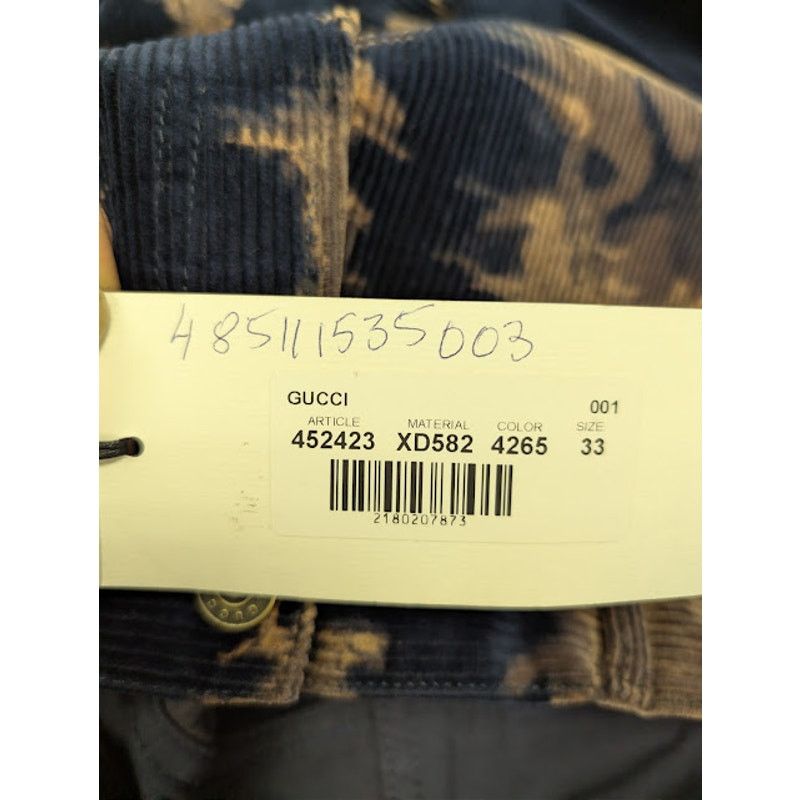 Gucci o1rshd1 Bleached Cotton Corduroy Tapered Denim Pants in Blue Size US 33 - 23 Thumbnail