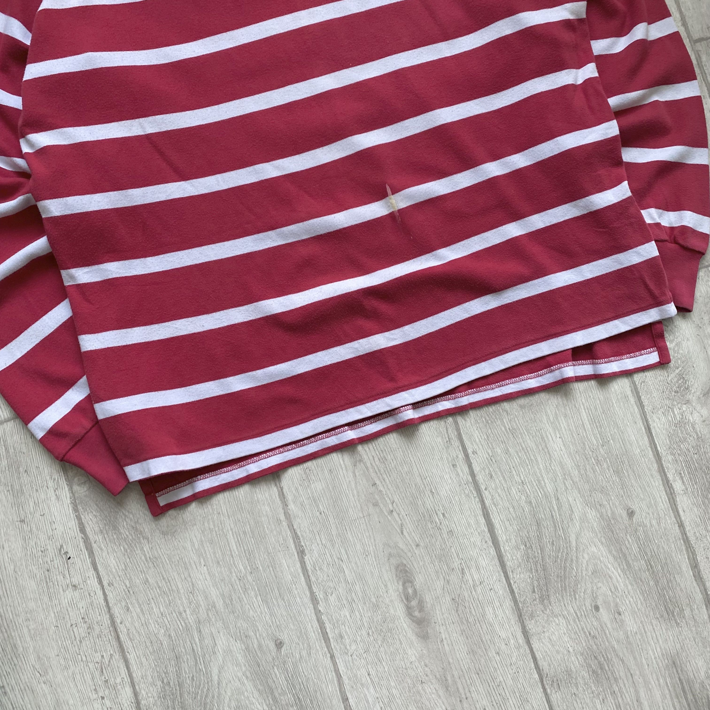 Polo Ralph Lauren Vintage 90s Trashed Polo Ralph Lauren Striped rugby shirt Size US XL / EU 56 / 4 - 3 Thumbnail