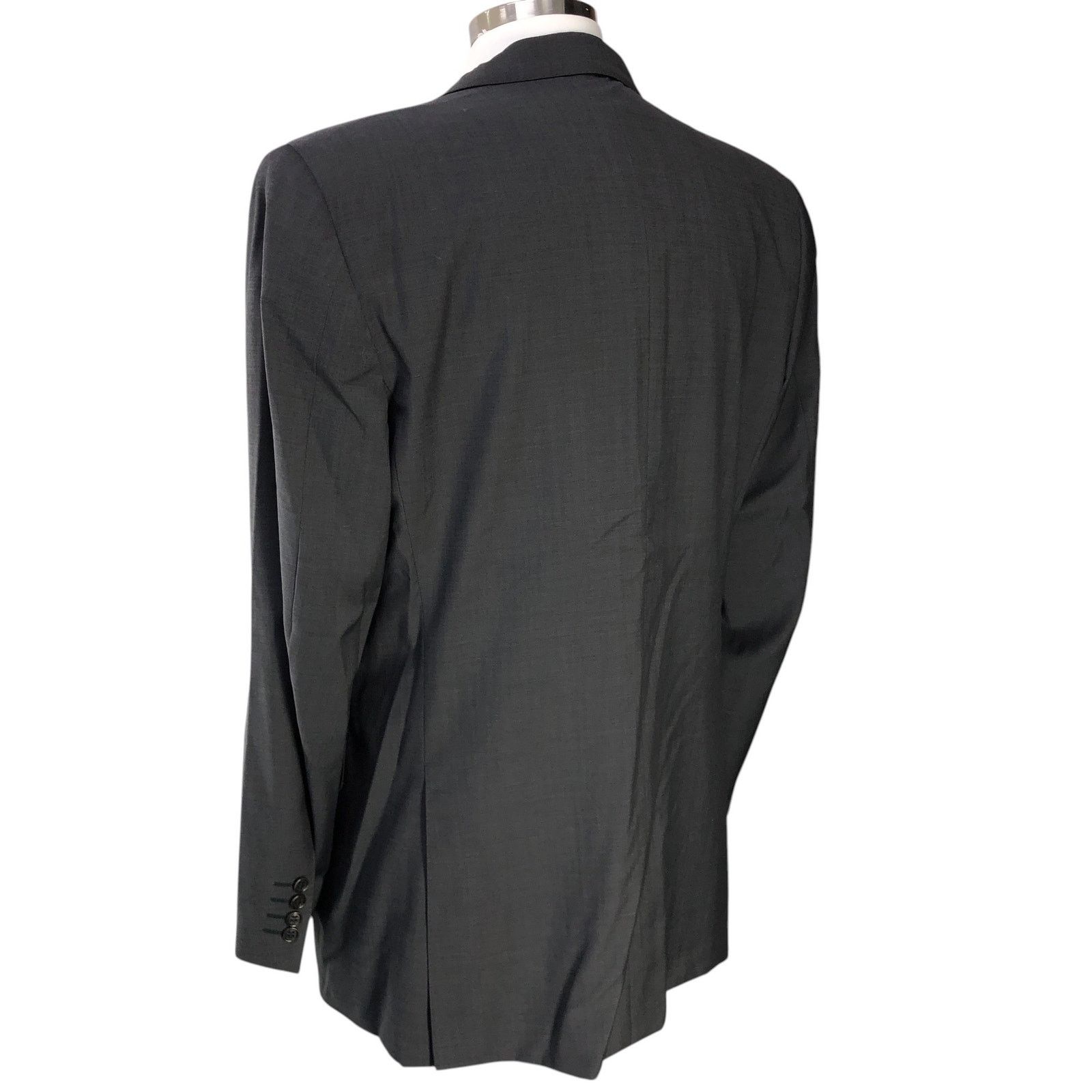 Canali Canali Size IT 52 US 42L Sport Coat Super 120s Wool Charcoal Size 42L - 8 Thumbnail