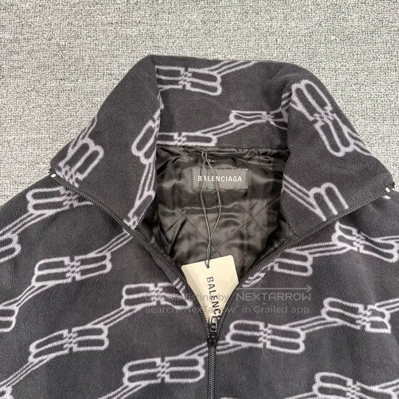 Balenciaga Balenciaga Black Lockdown Printed Fleece Jacket Size US S / EU 44-46 / 1 - 5 Thumbnail