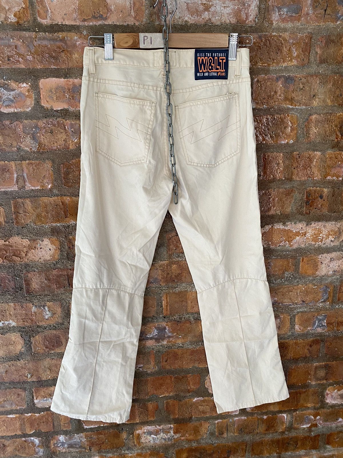 W&LT × Walter Van Beirendonck 2000s W&LT leg hagi cream pants Size US 27 - 10 Thumbnail