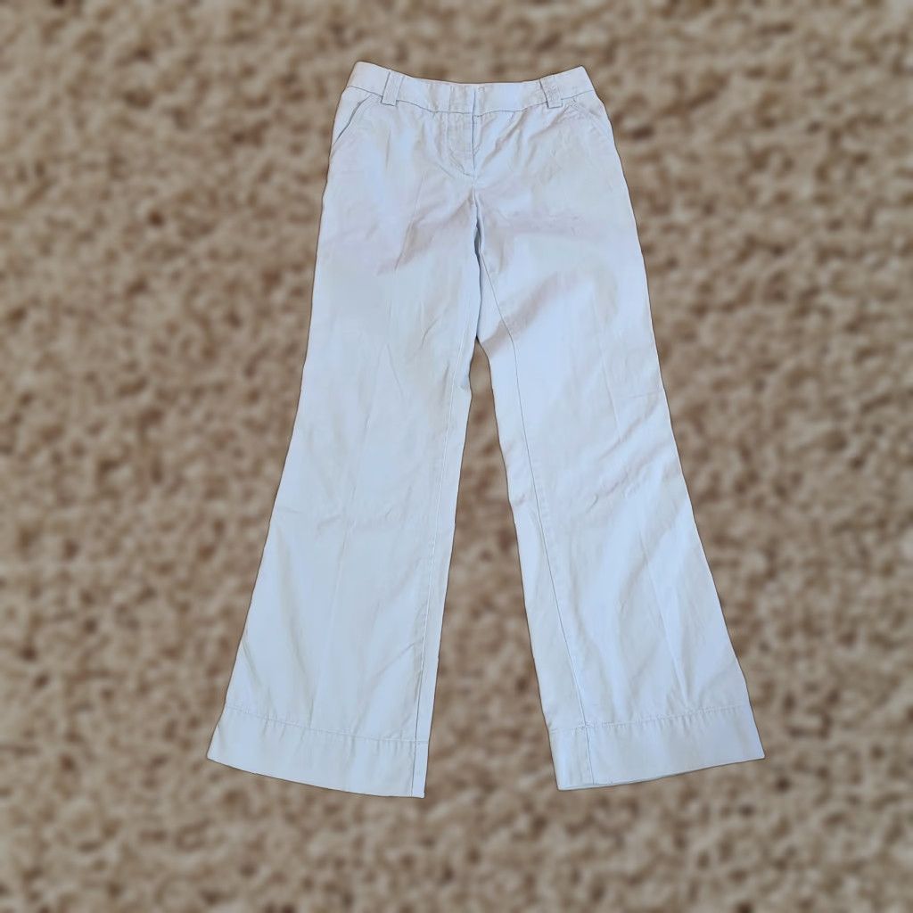 J.Crew J.CREW Pants Womens 10 Beige Twill Flat Front Flare 90s Y2K Vintage Style Dress Pants Womens Size 29" - 1 Thumbnail