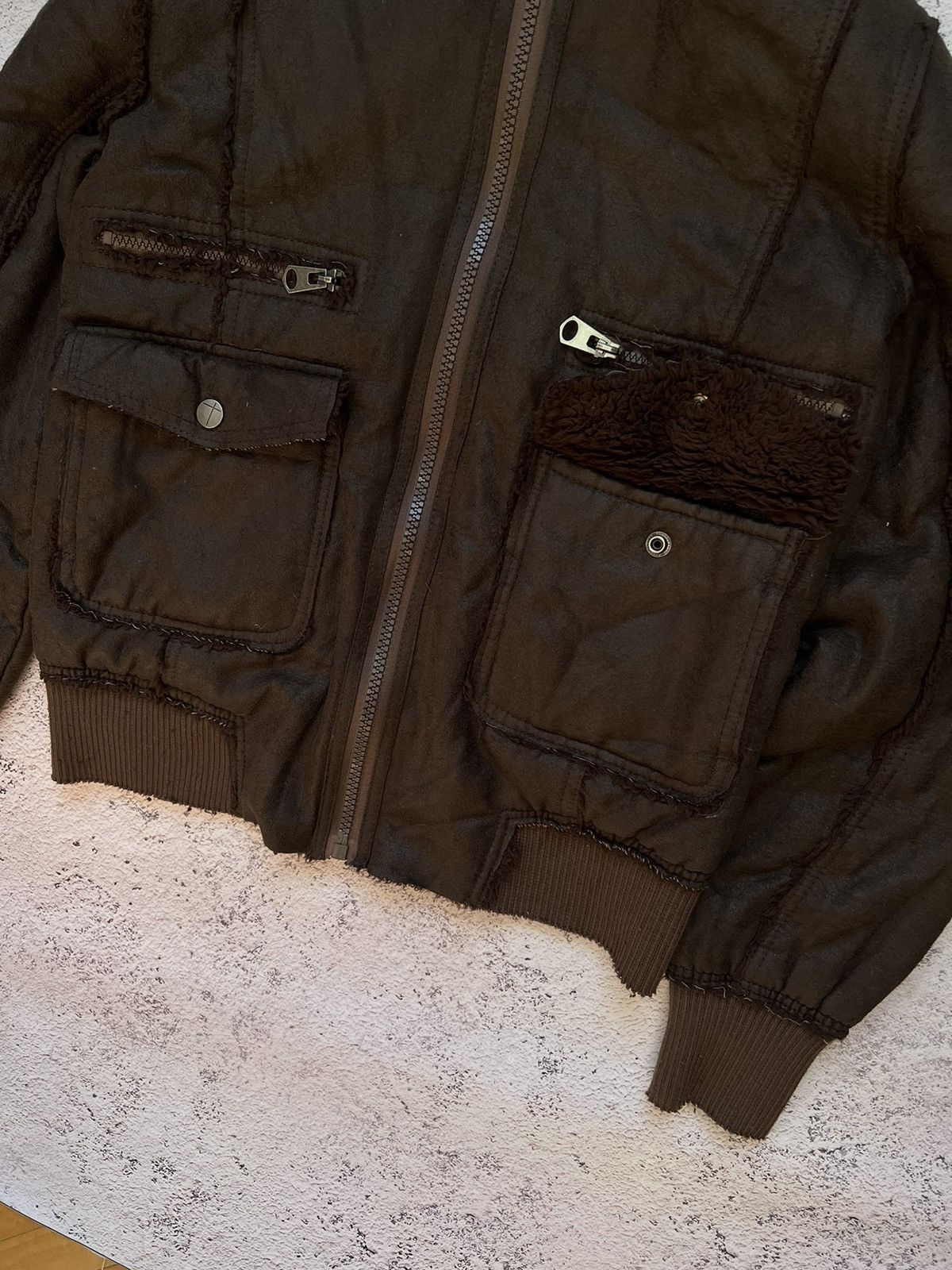 If Six Was Nine × Le Grande Bleu (L.G.B.) Vintage Grunge Zip Fur Jacket IfSixWasNine Y2K Japan Style Size M / US 6-8 / IT 42-44 - 5 Thumbnail