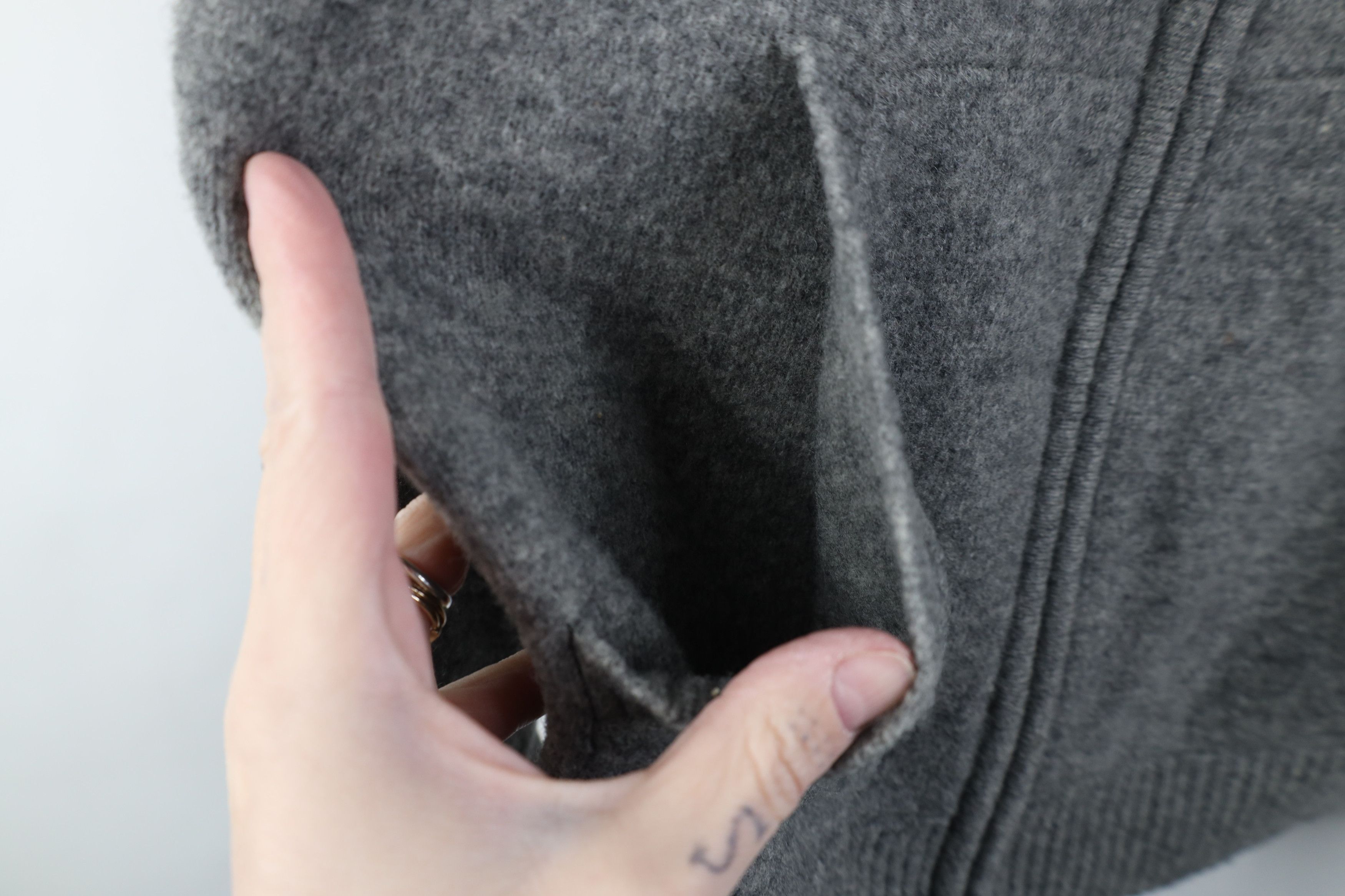 Gap Vintage 90s Gap Lambswool Knit Full Zip Hoodie Sweater Gray Size US L / EU 52-54 / 3 - 6 Thumbnail