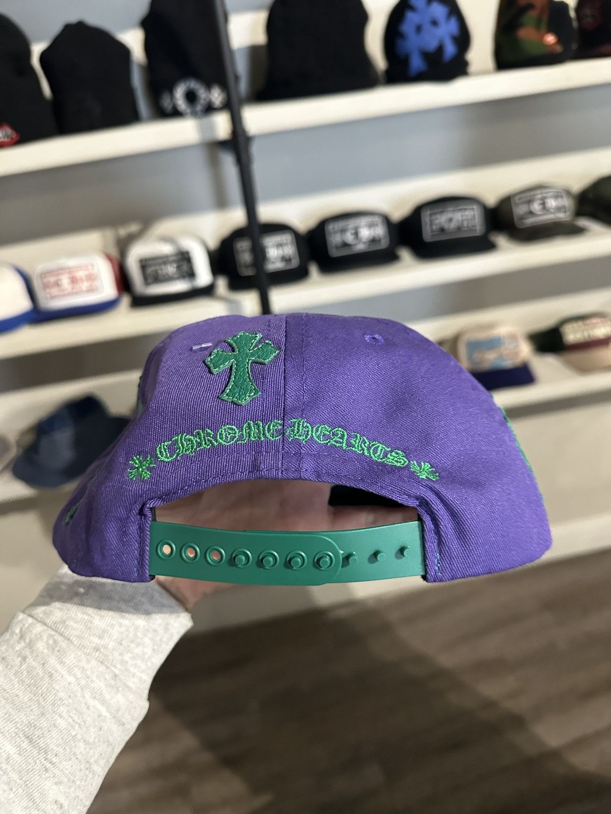 Chrome Hearts Chrome Hearts Purple Green Cross Patch Hat Size ONE SIZE - 2 Thumbnail