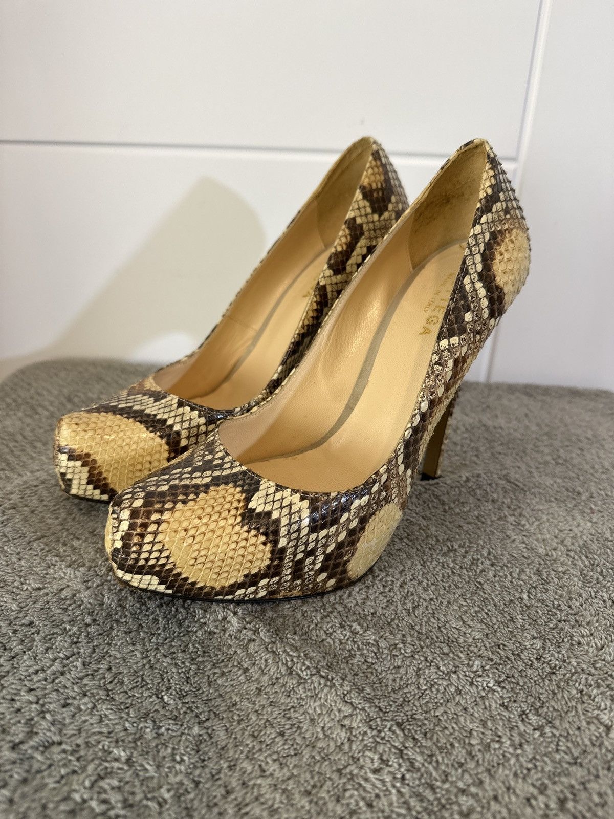 Bottega Veneta Bottega Veneta snakeskin high-heeled pumps Size US 9 / IT 39 - 1 Thumbnail