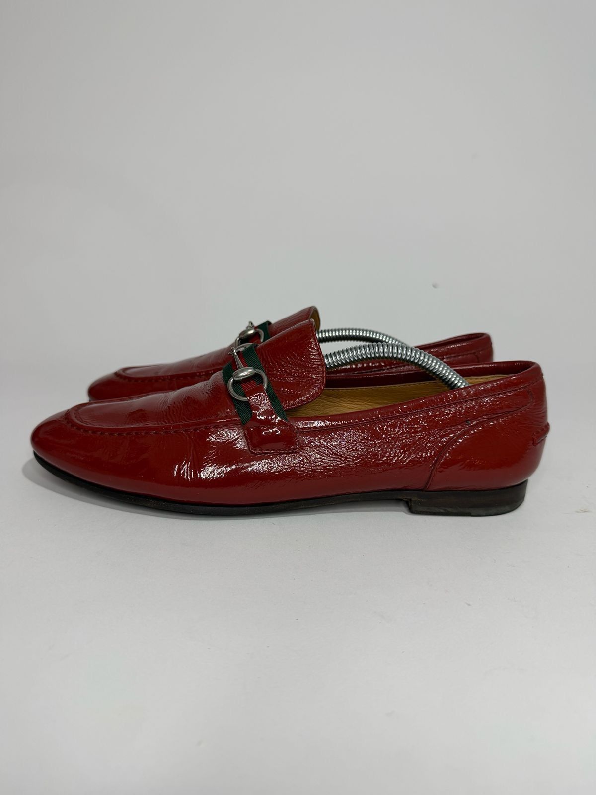 Gucci Gucci Patent Leather Web Horsebit Loafers - Size 38 Size US 8 / IT 38 - 1 Thumbnail