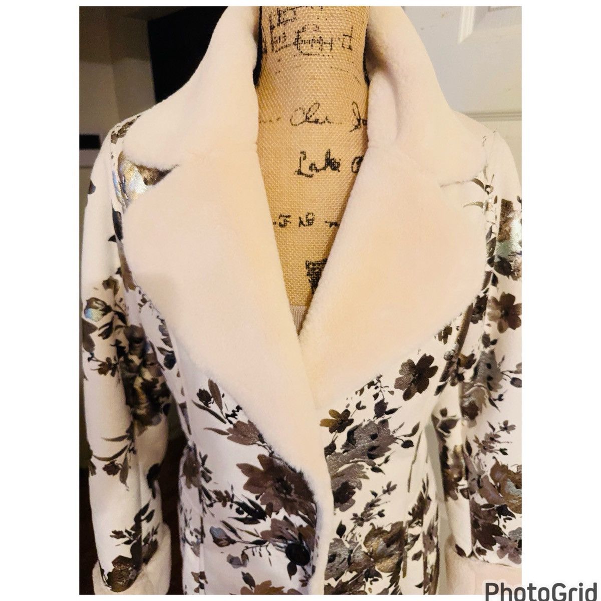 Boston Proper Boston Proper Shearling Shimmer Floral Faux Suede Coat Size S / US 4 / IT 40 - 5 Thumbnail