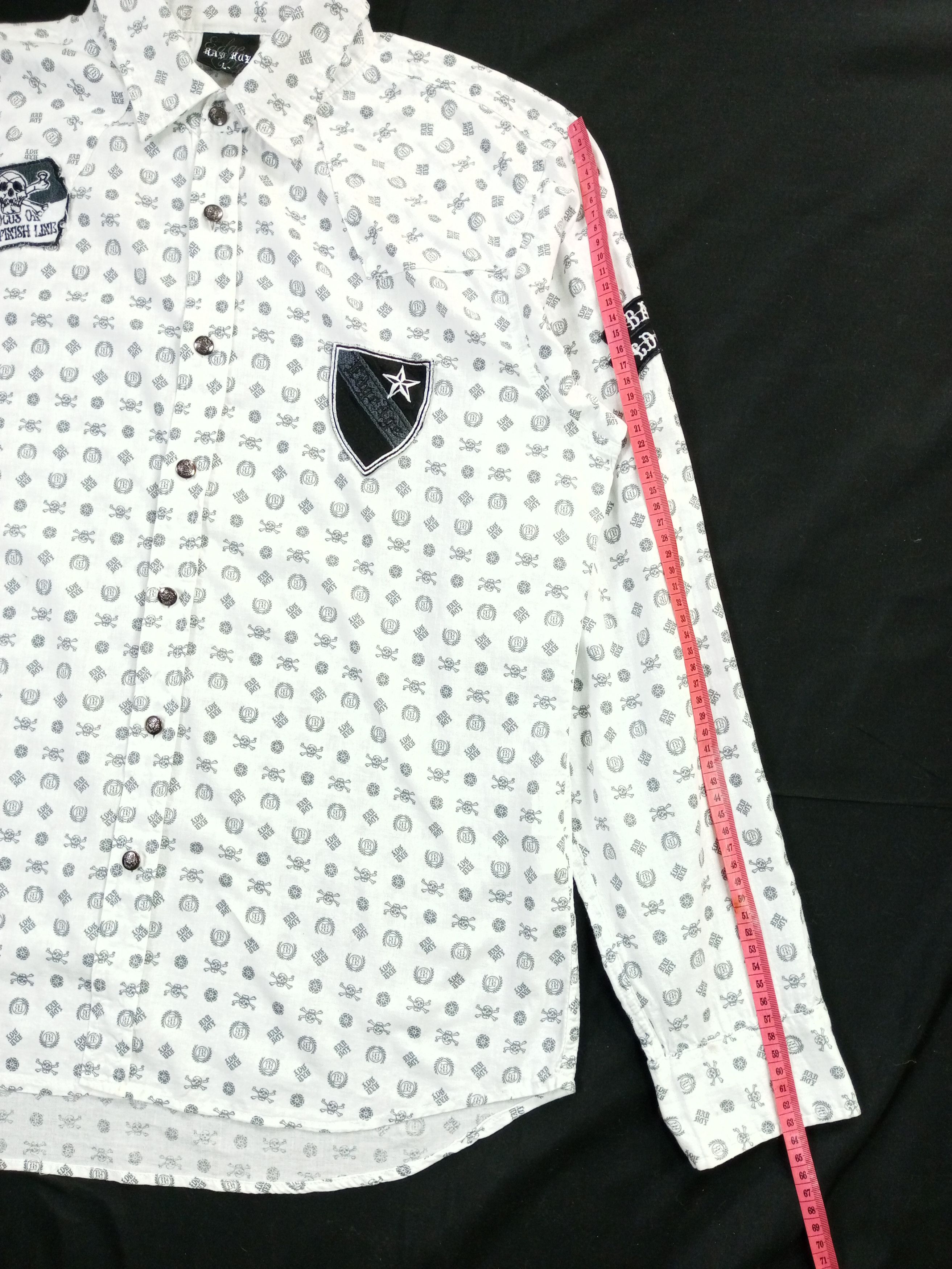 Japanese Brand Badboy full Skull print Y2K Poem Shirt Size US L / EU 52-54 / 3 - 15 Thumbnail