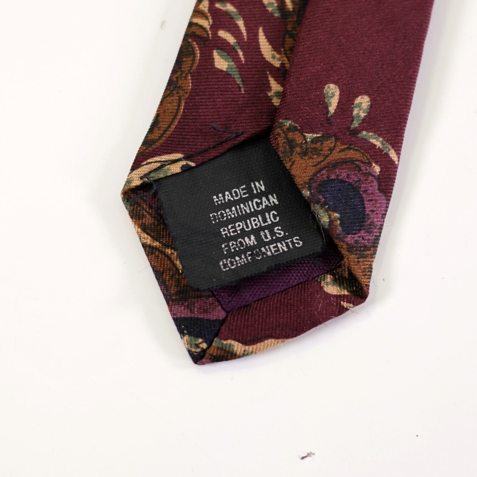 Vintage Strathmore Maroon Red Paisley Print Silk Tie Size ONE SIZE - 4 Thumbnail