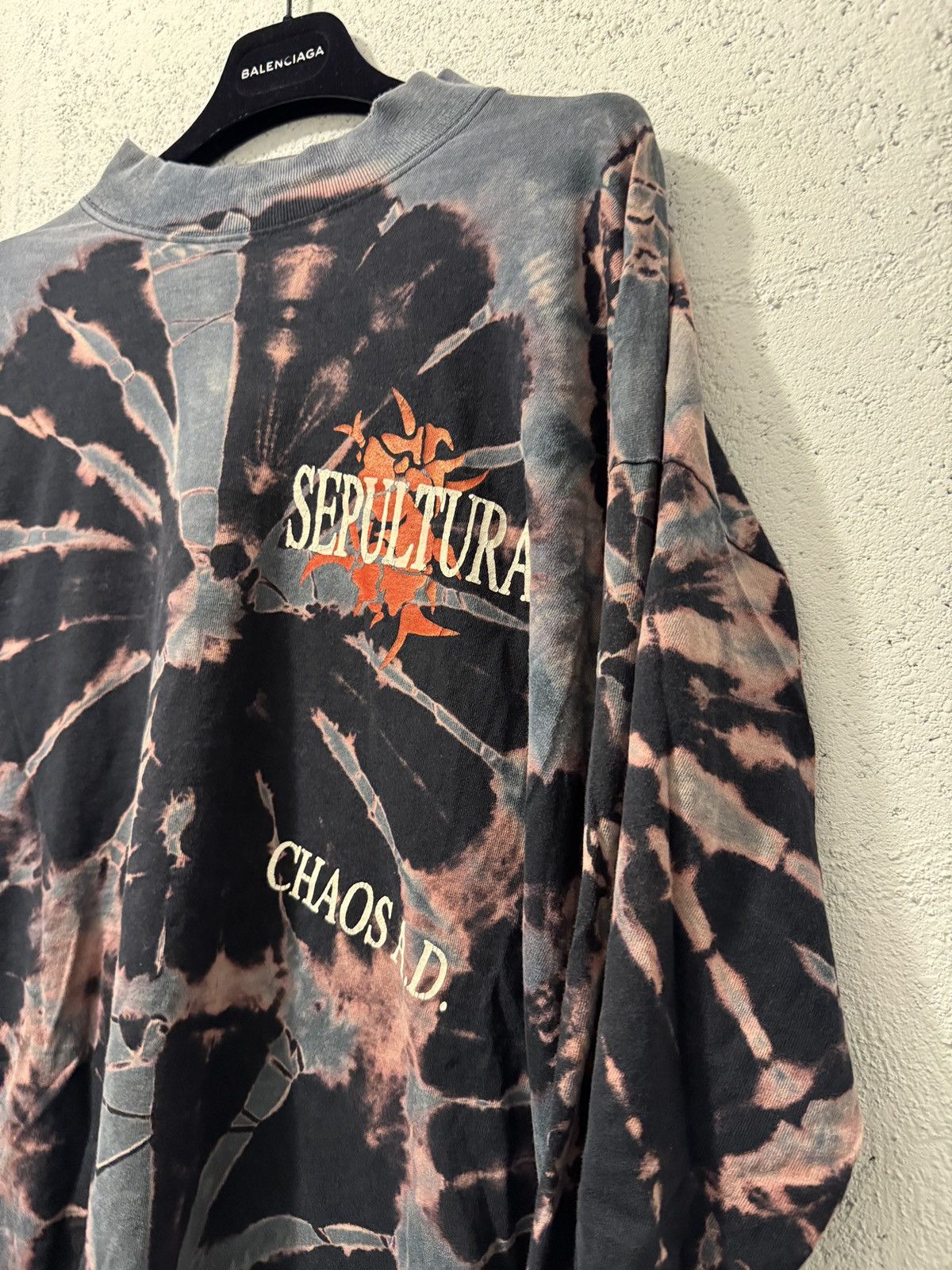 Band Tees × Vintage *RARE* SEPULTURA LONGSLEEVE CHAOS AD 90s VINTAGE TIE DYE Size US XL / EU 56 / 4 - 5 Thumbnail