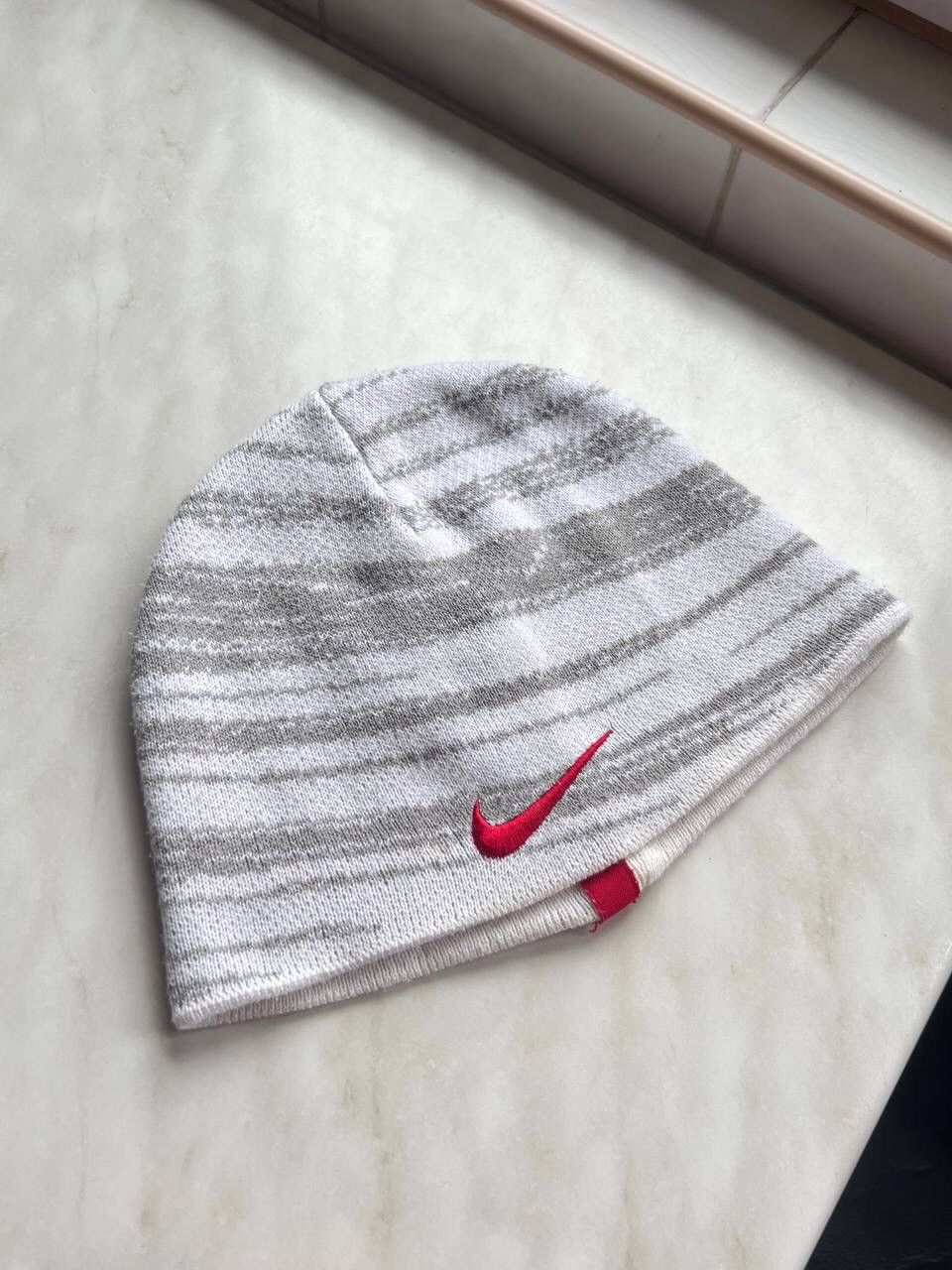 Nike × Vintage Vintage Streetwear Nike Beanie Hat Red Swoosh 90s Size ONE SIZE - 2 Thumbnail
