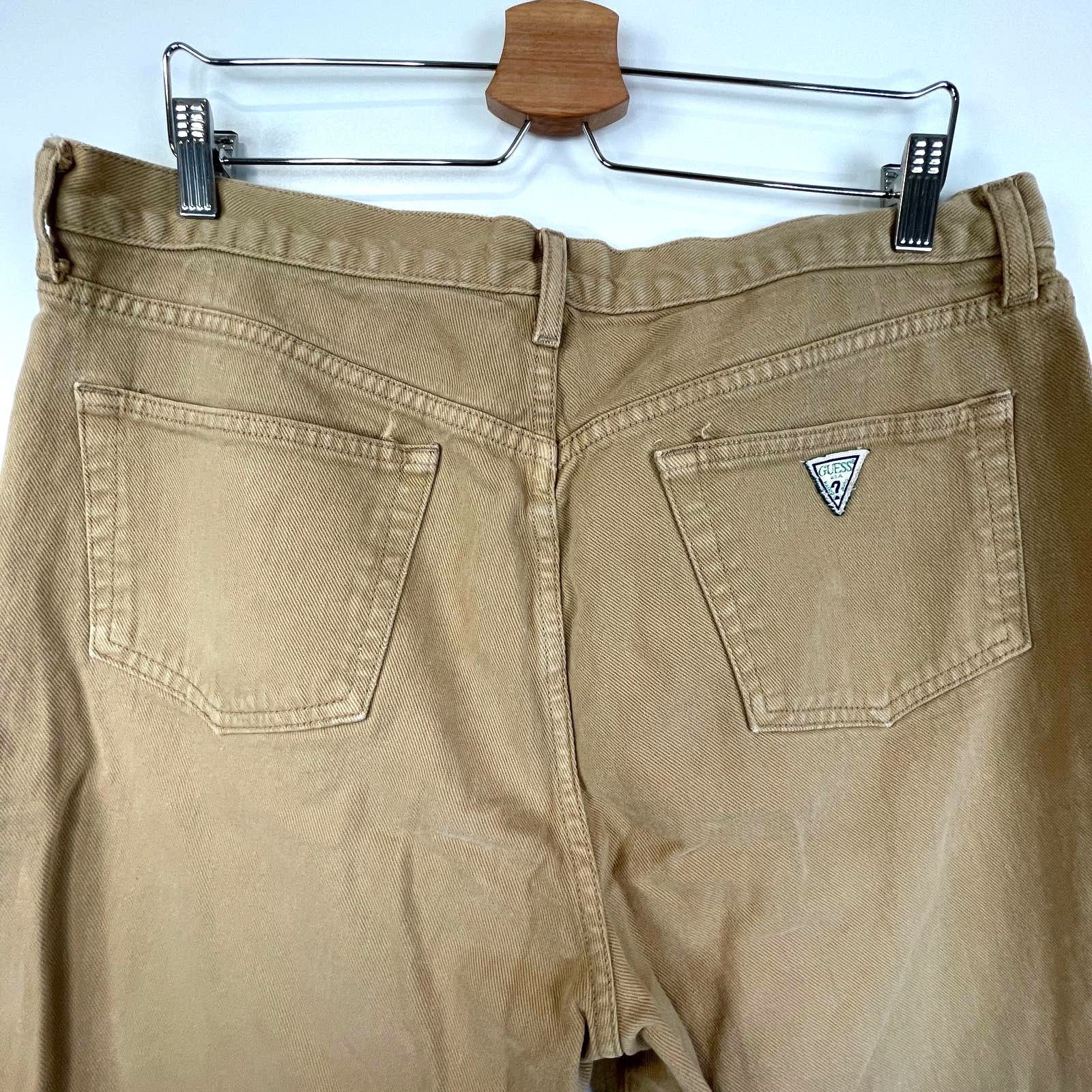 Guess × Vintage Guess Jeans Vintage Khaki Denim Shorts USA Made Size US 33 - 8 Thumbnail