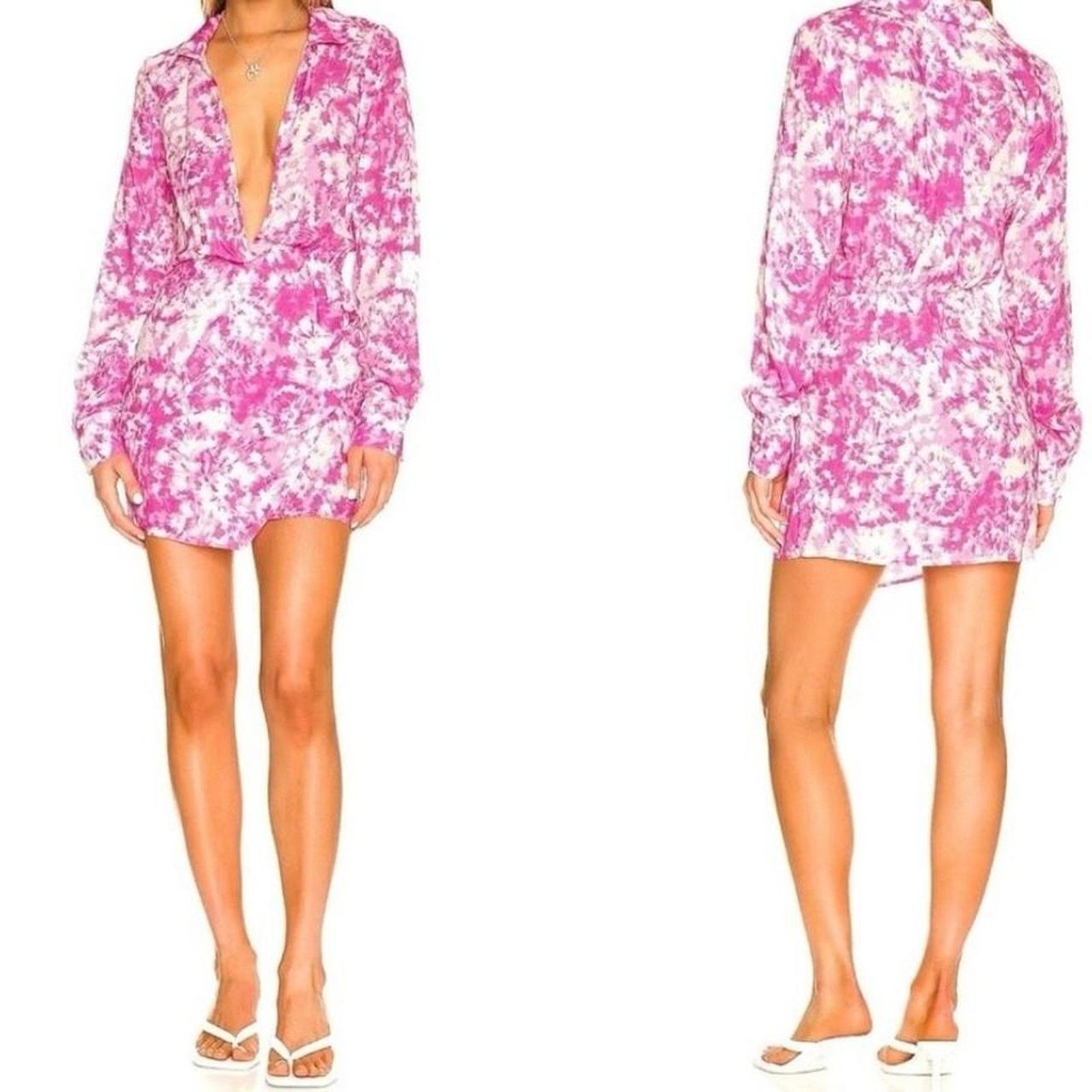 For Love & Lemons For Love & Lemons Devon Mini Shirt Dress In Size Small. Size S / US 4 / IT 40 - 5 Thumbnail
