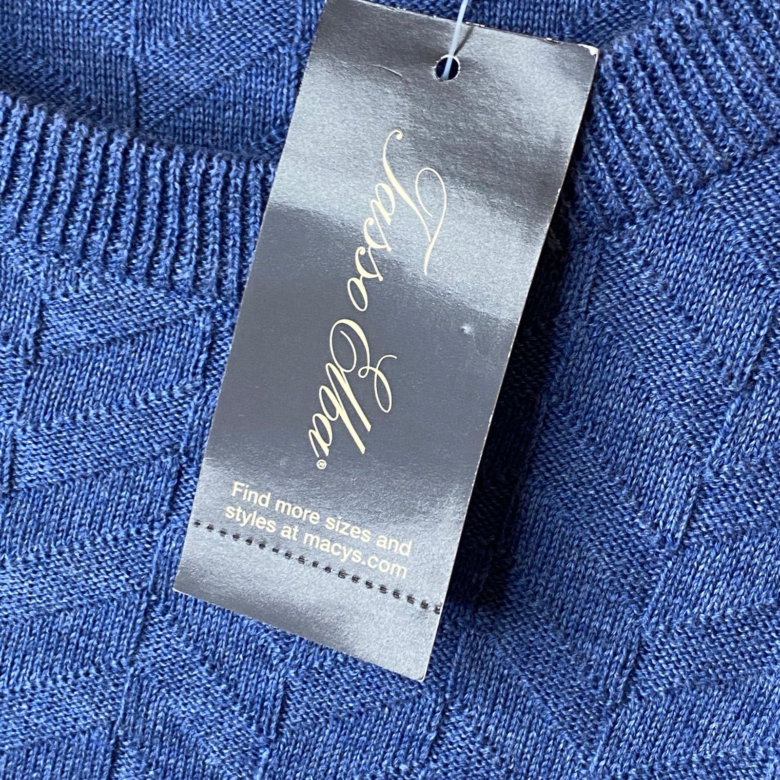 Tasso Elba Tasso Elba Moonlite Blue Chevron Knit Crewneck Sweater XL Size US XL / EU 56 / 4 - 7 Thumbnail