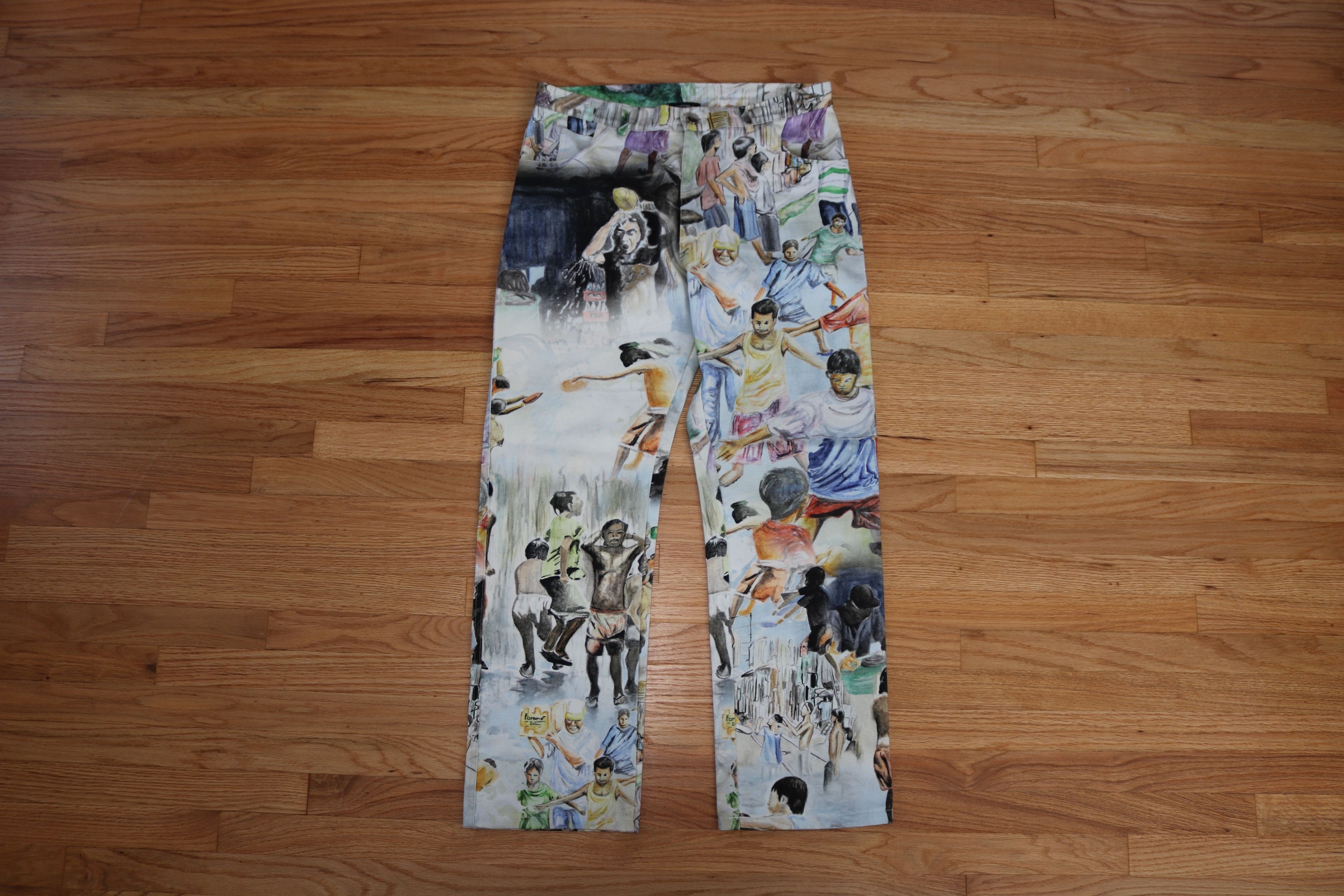 image of Dries Van Noten x Hype Self Made By Gianfranco Villegas Sketch Pants, Men's (Size 34)