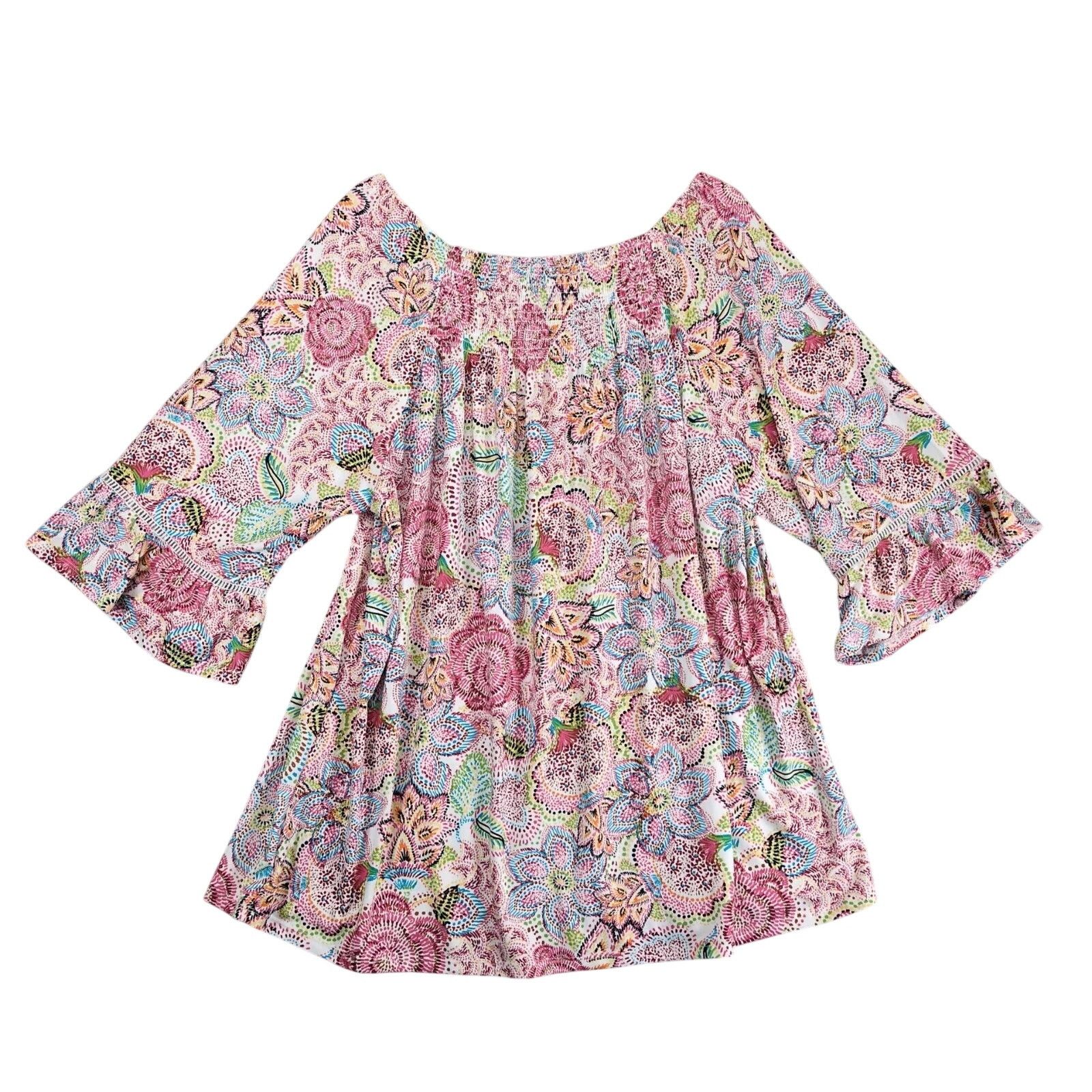 Other Robert Louis Floral Peasant Top Blouse Plus Size 3X Size 3XL / US 20-22 - 2 Thumbnail