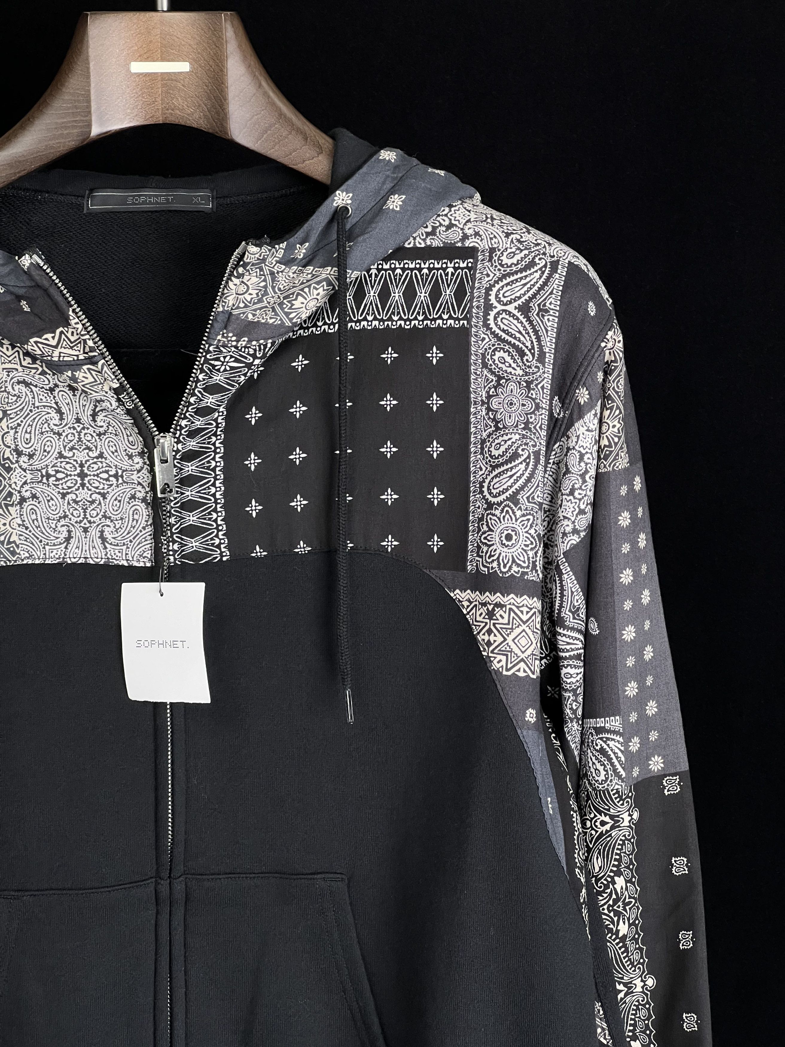 Sophnet. Brand New Bandana Chest Panel Zip Up Hoodie Black XL Size US XL / EU 56 / 4 - 2 Thumbnail