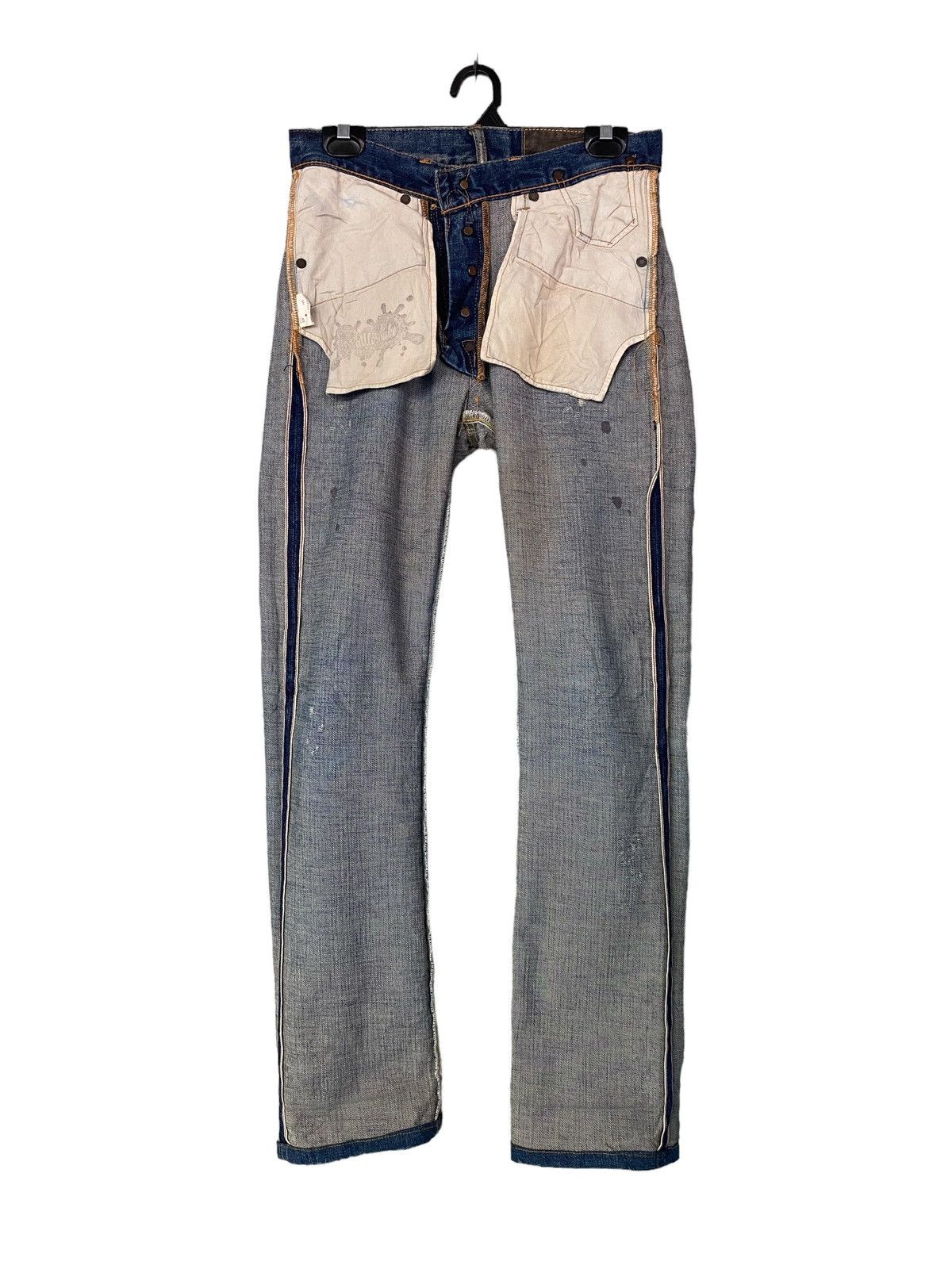 Designer × Japanese Brand Hosu.Atpd Redline Jeans W30” Size US 30 / EU 46 - 10 Thumbnail
