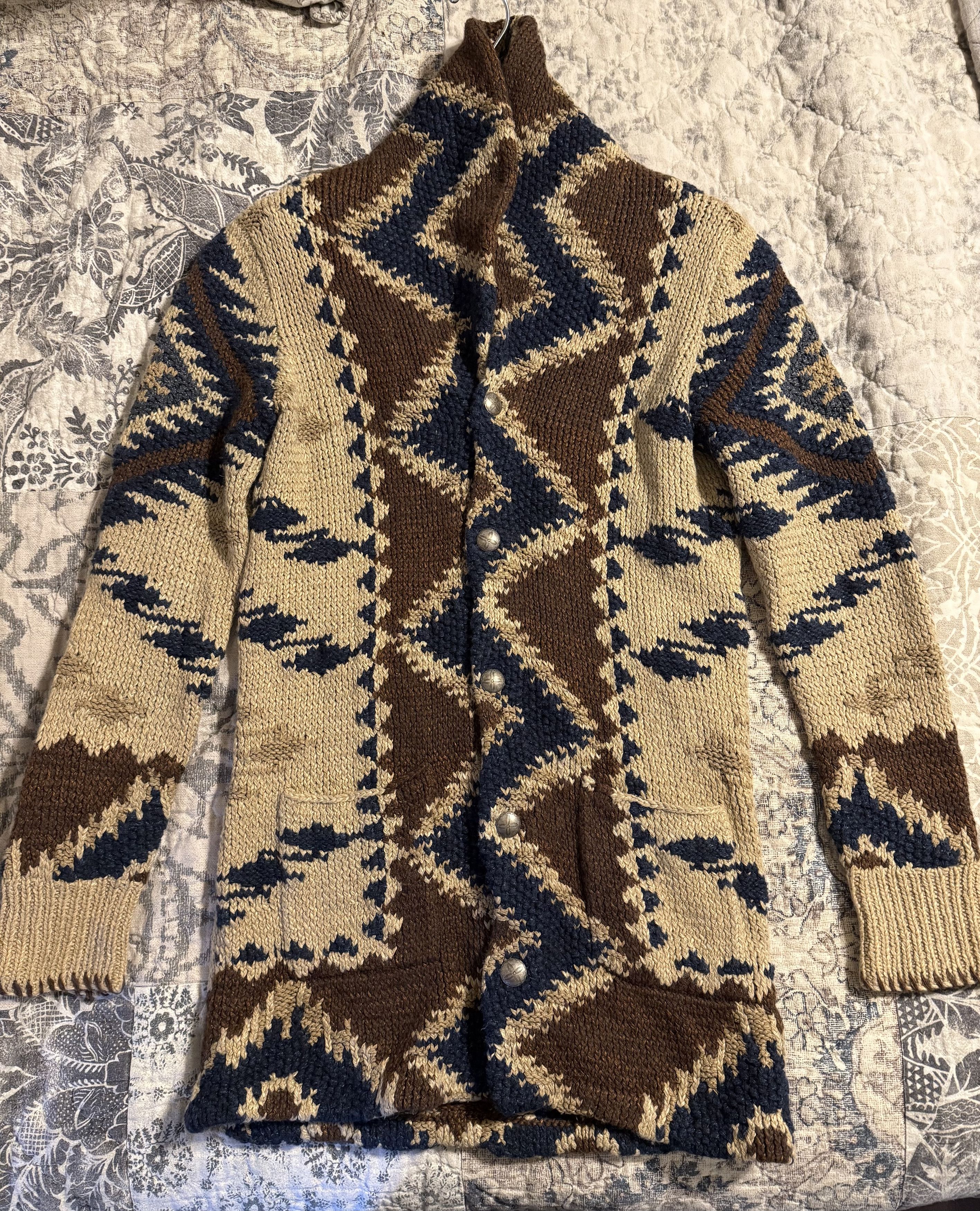 RRL Ralph Lauren RRL Hand Knit Ranch Cardigan Size L / US 10 / IT 46 - 2 Thumbnail