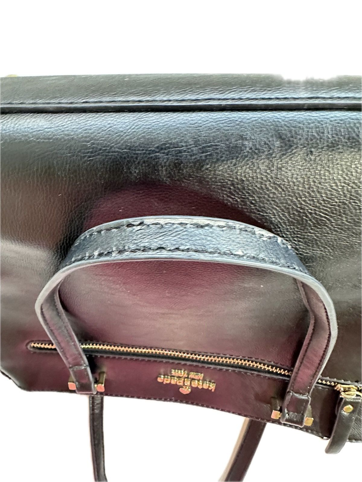 Kate Spade Kate Spade Matthew Dr Black Leather Satchel Two-Tone Gusset Size ONE SIZE - 8 Thumbnail