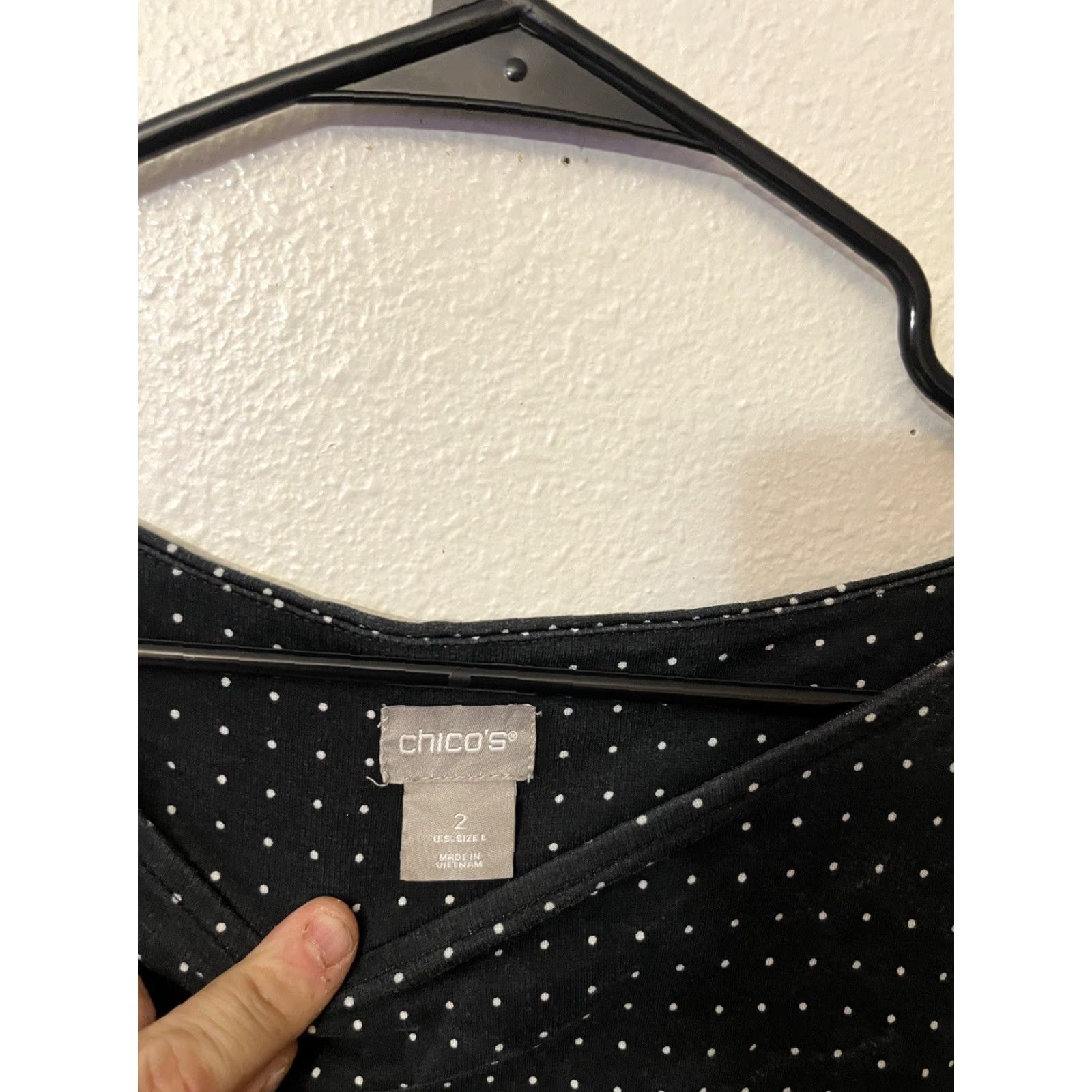 Vintage VINTAGE Chico's Women's Blouse Shirt 3/4 Sleeve Polka Dot Black White Size 2 Womens Ladies Size XS / US 0-2 / IT 36-38 - 2 Thumbnail