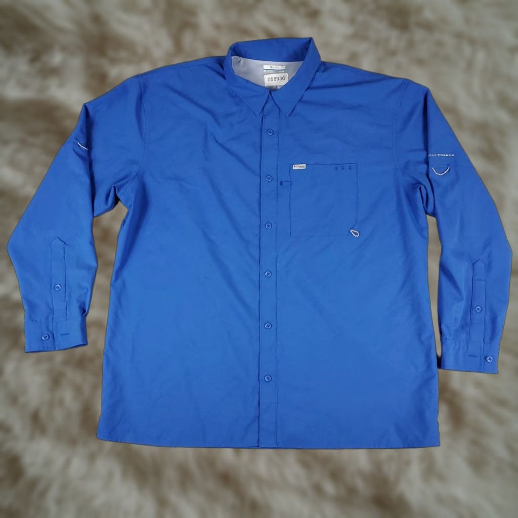 Vintage Columbia Shirt Mens XL Button-Up Blue Vented Long Sleeve Collared Shirt Button Up Jacket? Size US XL / EU 56 / 4 - 1 Thumbnail