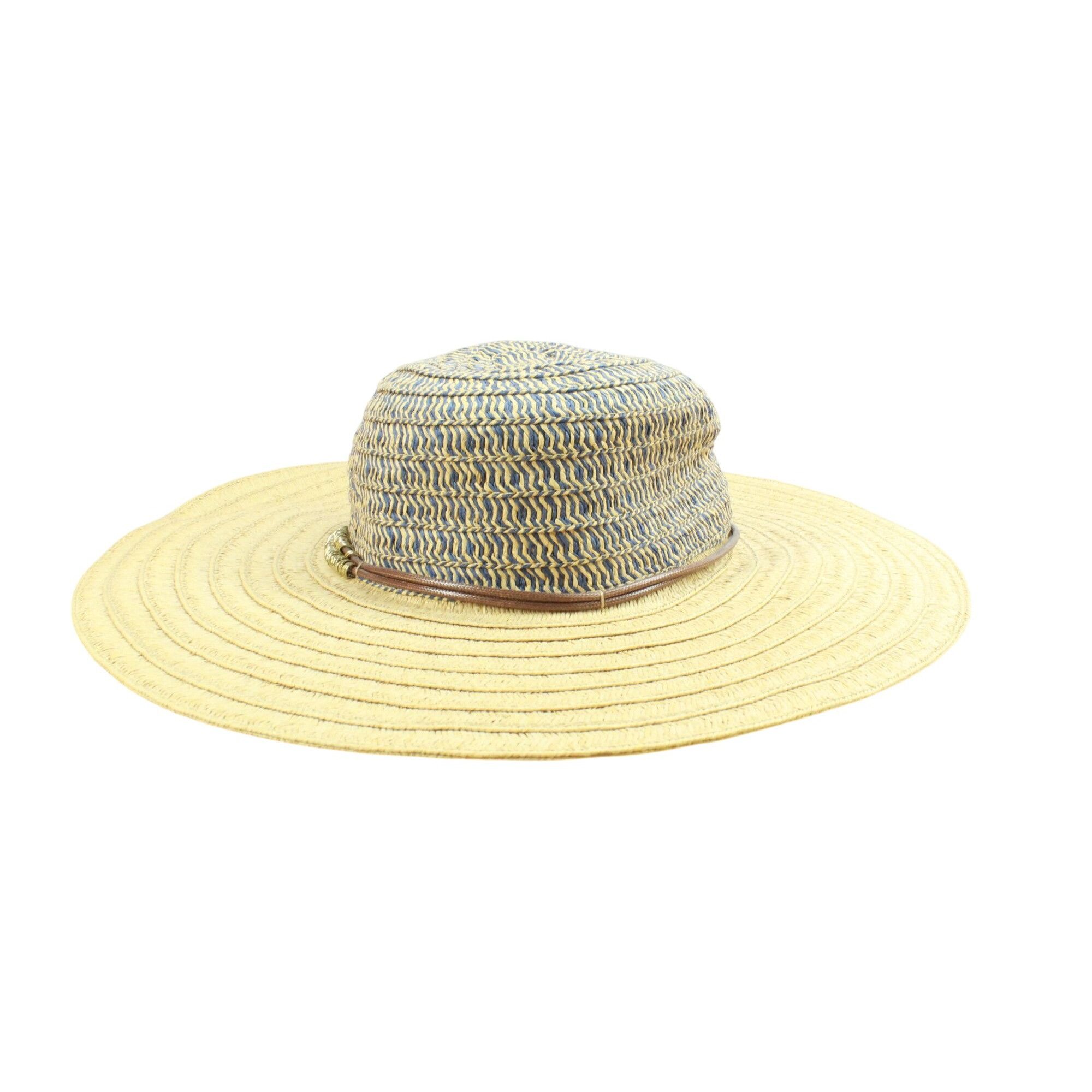 Other August Women's Wide Brim Summer Hat Natural Navy Size ONE SIZE - 1 Thumbnail