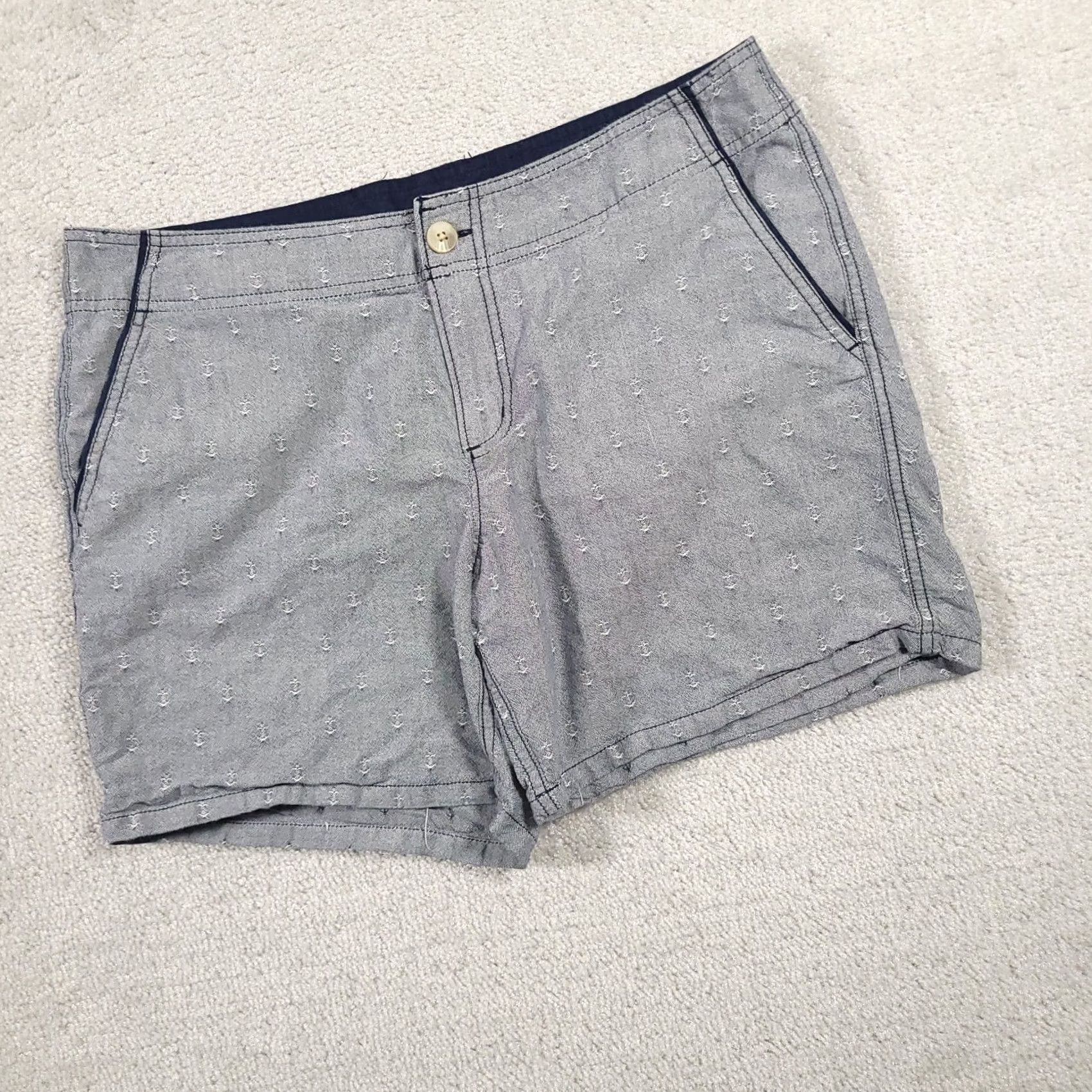 Nautica Columbia PFG Anchor Print Shorts Womens 12 Blue Nautical Fishing Outdoors 33X5.5 Size 34" / US 12 / IT 48 - 2 Thumbnail