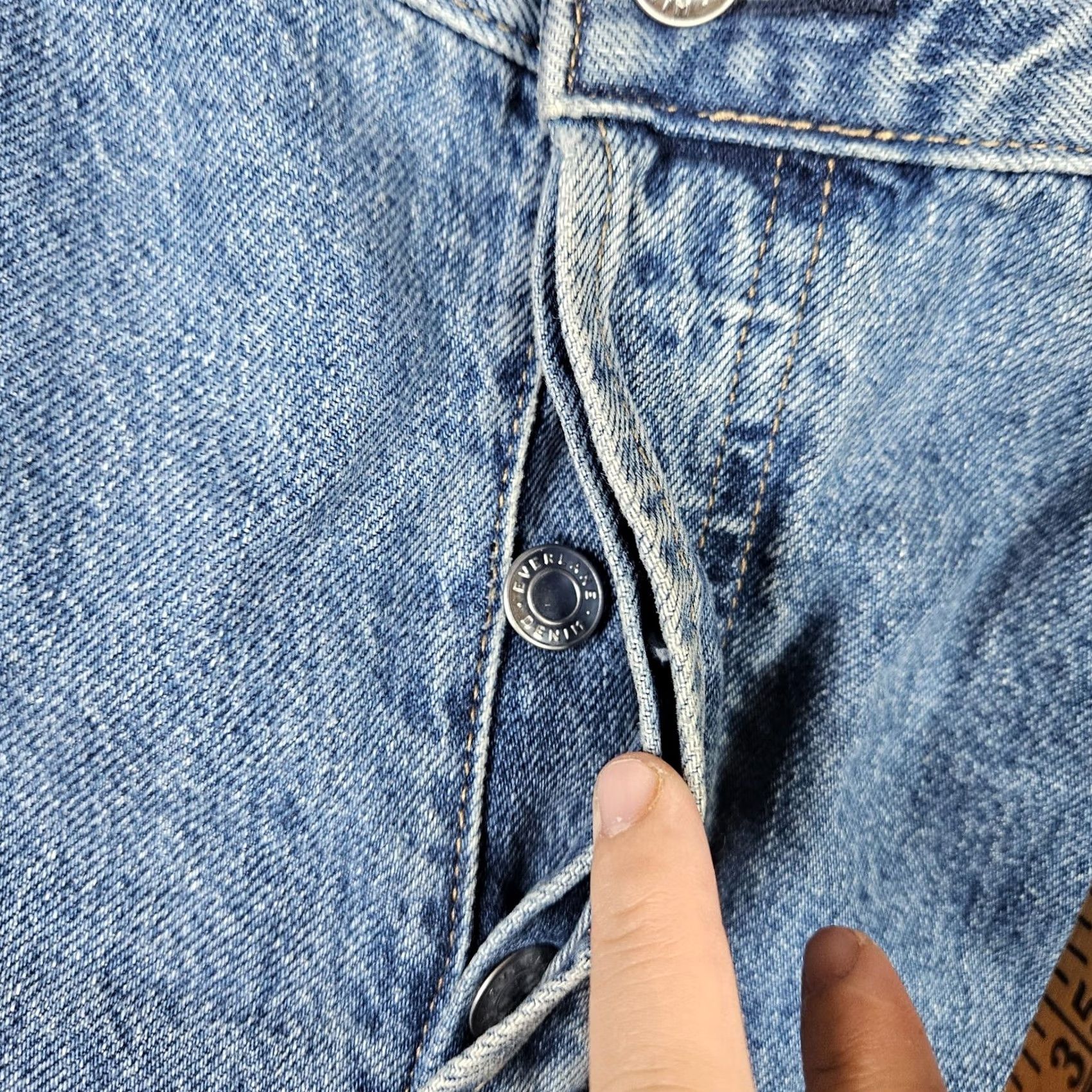 Everlane EVERLANE Jeans 90s Blue Straight Leg Button Fly Men Sz 32 - Denim Cotton Regular Pocket 5-Pocket Model Levi's 501 Vintage: No Size US 32 / EU 48 - 6 Thumbnail