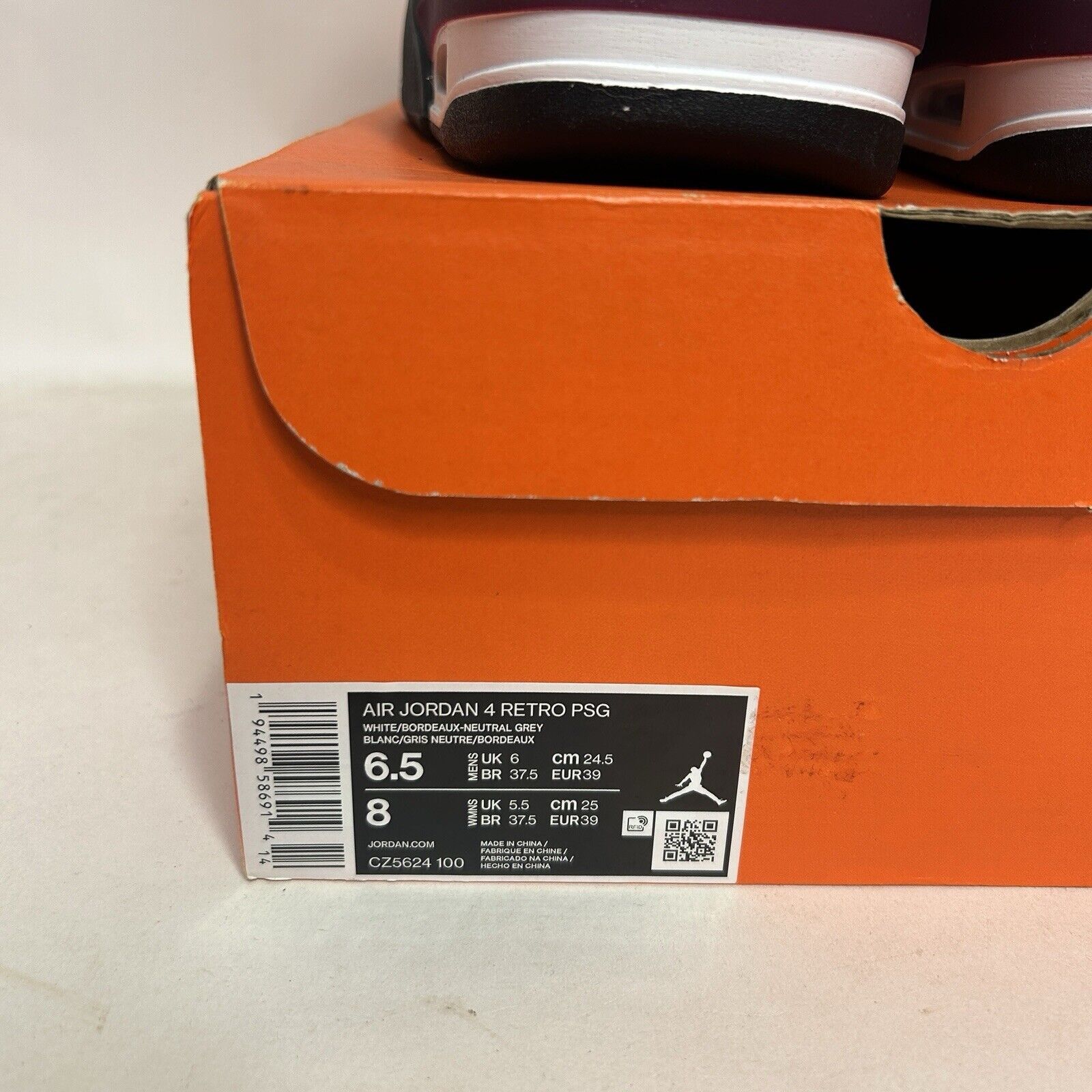 Jordan Brand Nike Air Jordan 4 Retro x Paris Saint-Germain “Bordeaux” Size US 8 / IT 38 - 5 Thumbnail