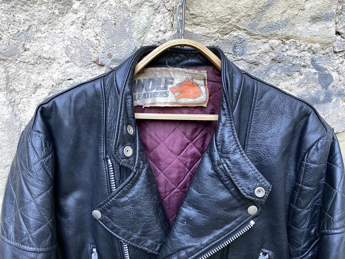 Vintage Rare Vintage 80s Wolf Leathers Biker Jacket Cafe Racer Size US L / EU 52-54 / 3 - 7 Thumbnail