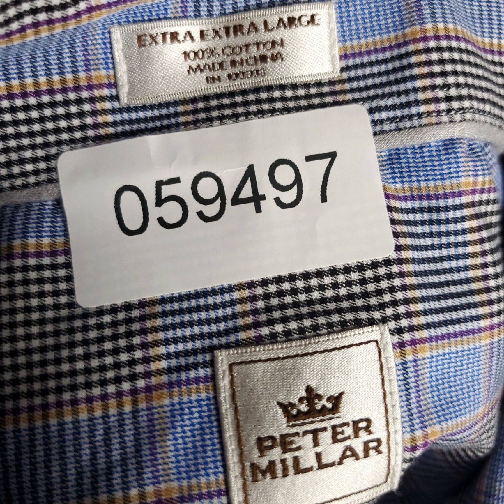 Peter Millar Peter Millar Button-Up Shirt 2XL Blue Plaid Long Sleeve Mens Size US XXL / EU 58 / 5 - 8 Thumbnail