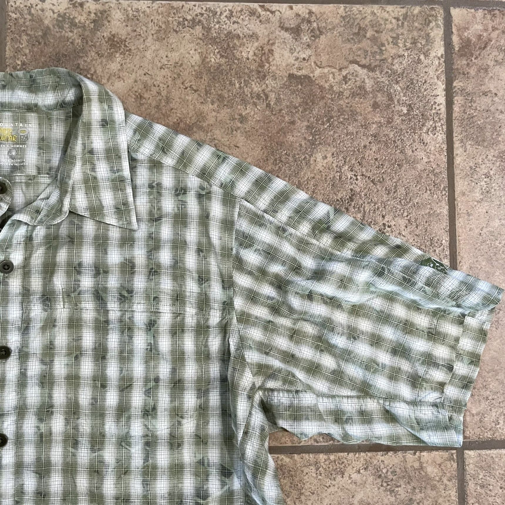 Mountain Hardwear VINTAGE Gear Mountain Hard Plaid Shirt Men Large Green Short Sleeve Button-Up Shirt Mens Large Green Plaid Shirt Size US L / EU 52-54 / 3 - 3 Thumbnail