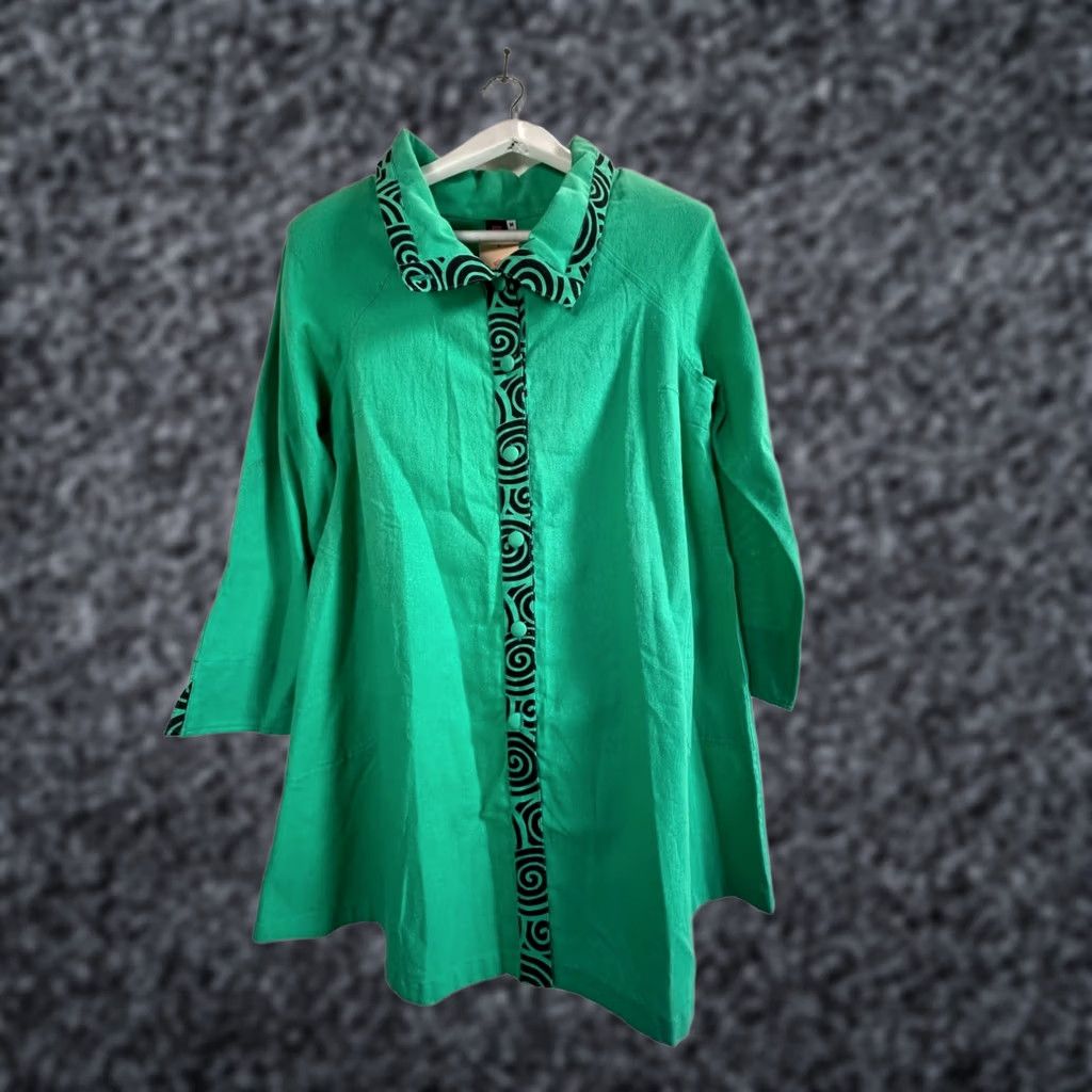 Vintage Cupcake International Coat Jacket Womens Swing 3/4 Sleeve Medium Green Black New Size M / US 6-8 / IT 42-44 - 1 Thumbnail