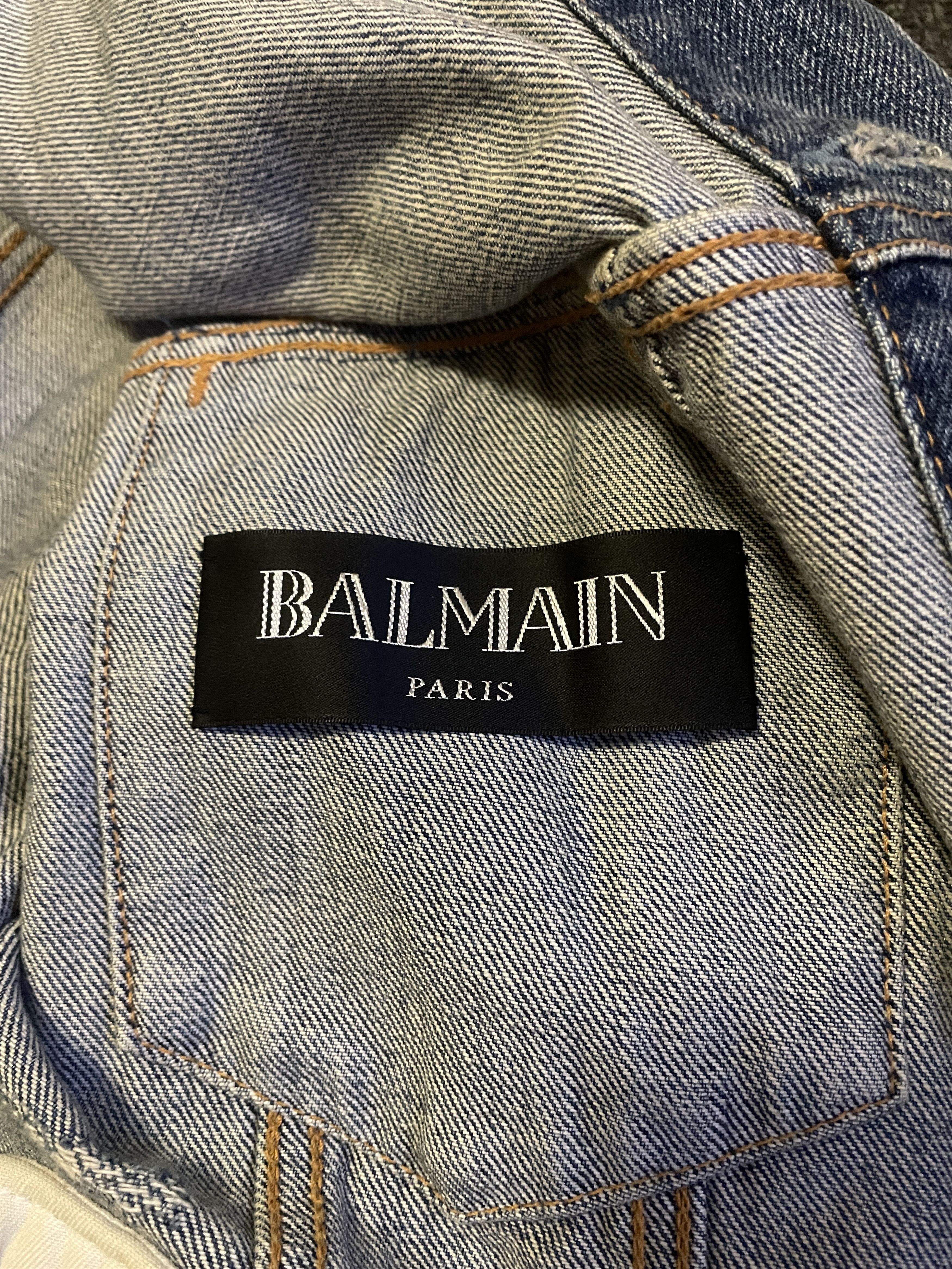 Balmain Balmain Men's Distressed Denim Jacket Sizes S Size US S / EU 44-46 / 1 - 7 Thumbnail