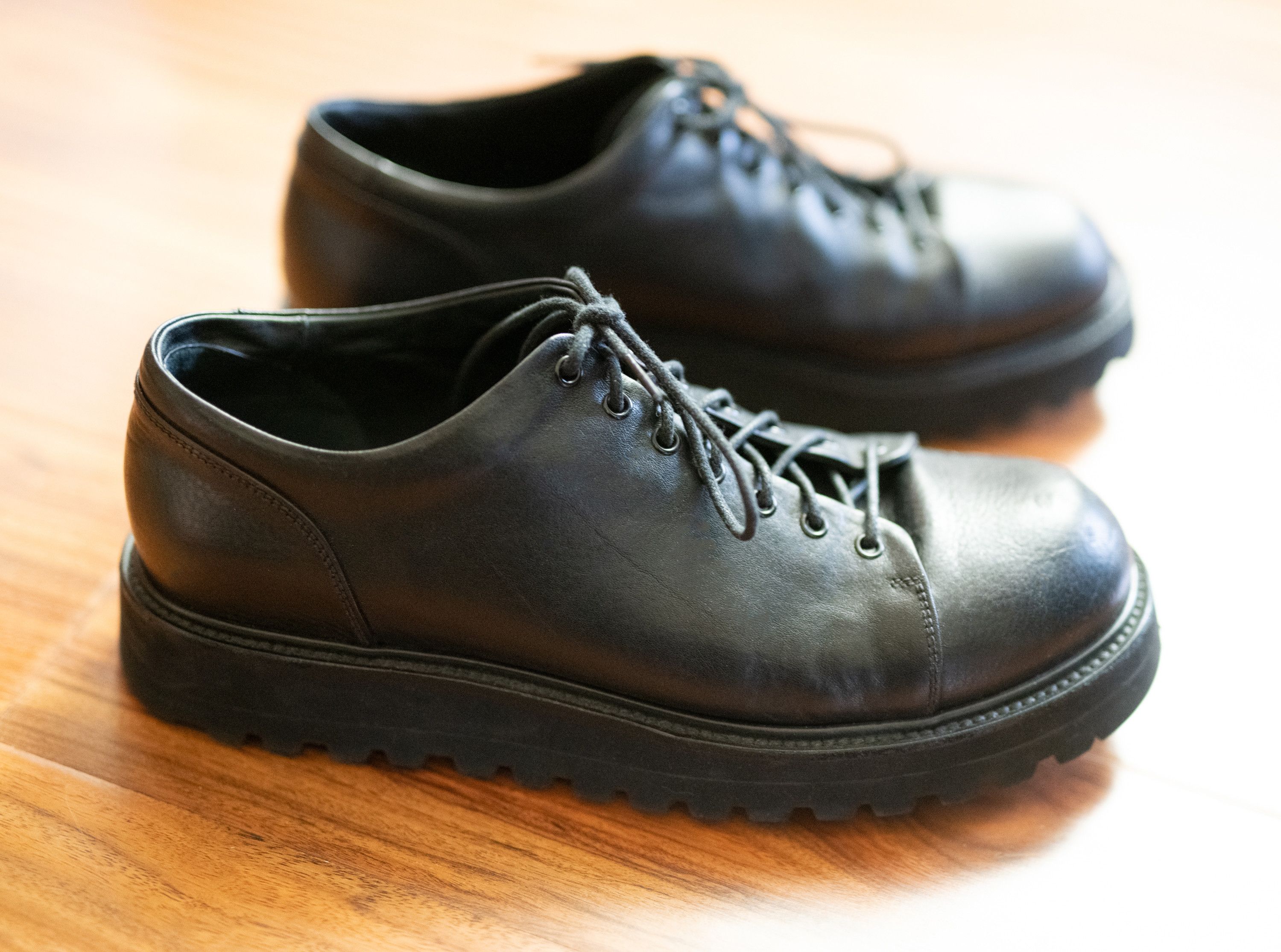image of Premiata Men Leather Derby Shoes 44 11 Eva Vibram Sole in Black