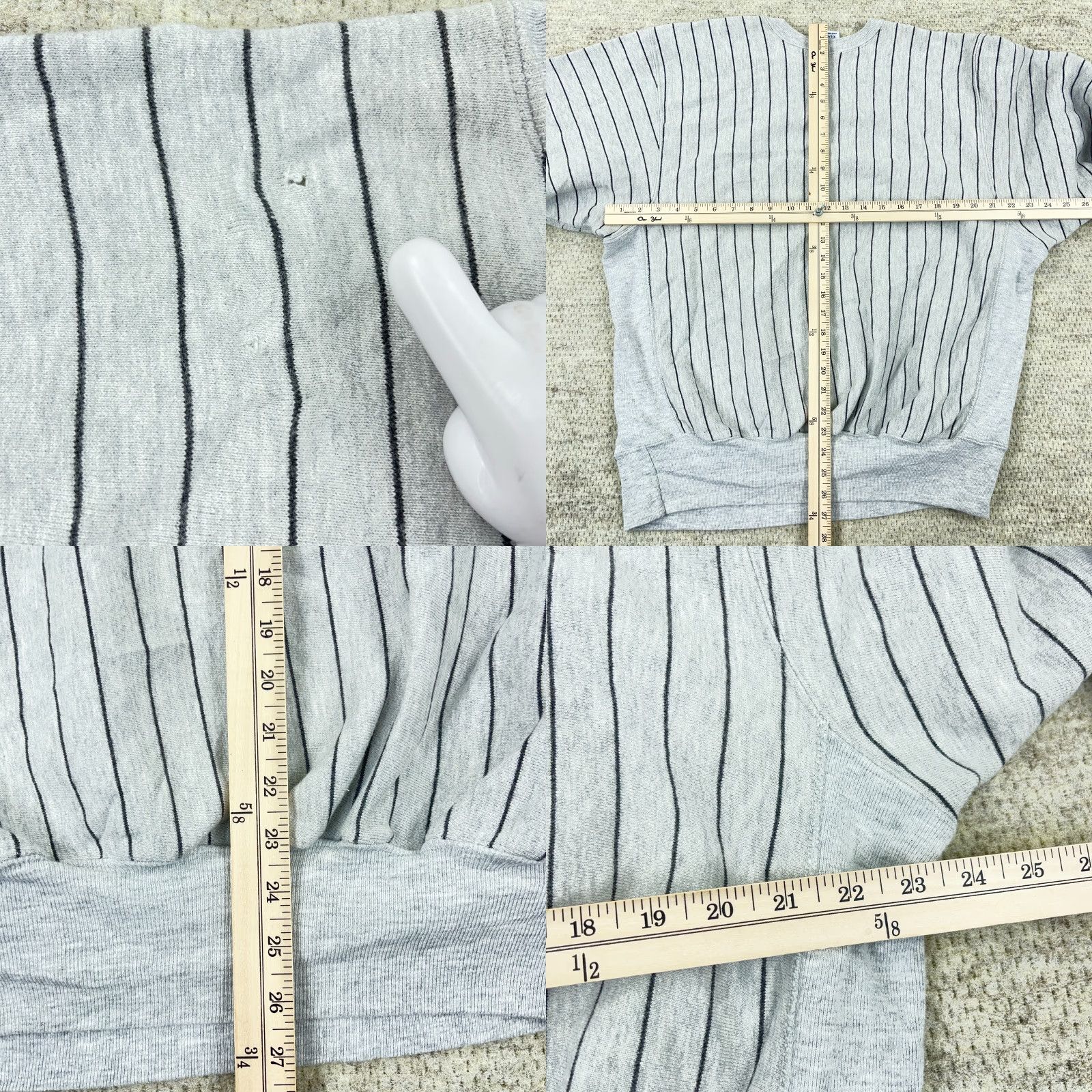 Vintage VINTAGE MVP Cor Sweatshirt Men XL Gray Striped Crewneck 80s USA Army Logo Built-in Lettering Size US XL / EU 56 / 4 - 8 Thumbnail