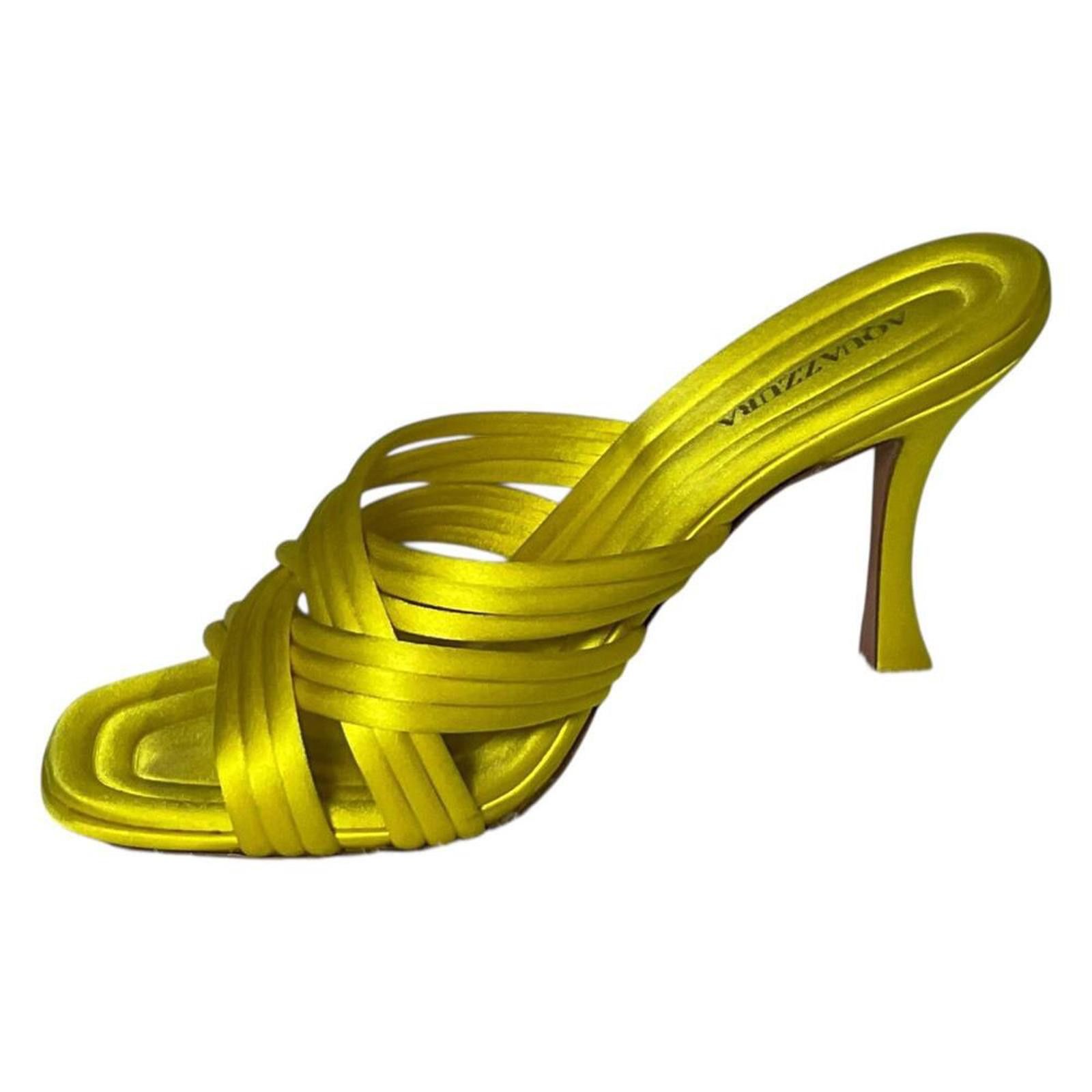 Other AQUAZZURA oahu 95 satin mules - yellow Size US 7.5 / IT 37.5 - 4 Thumbnail