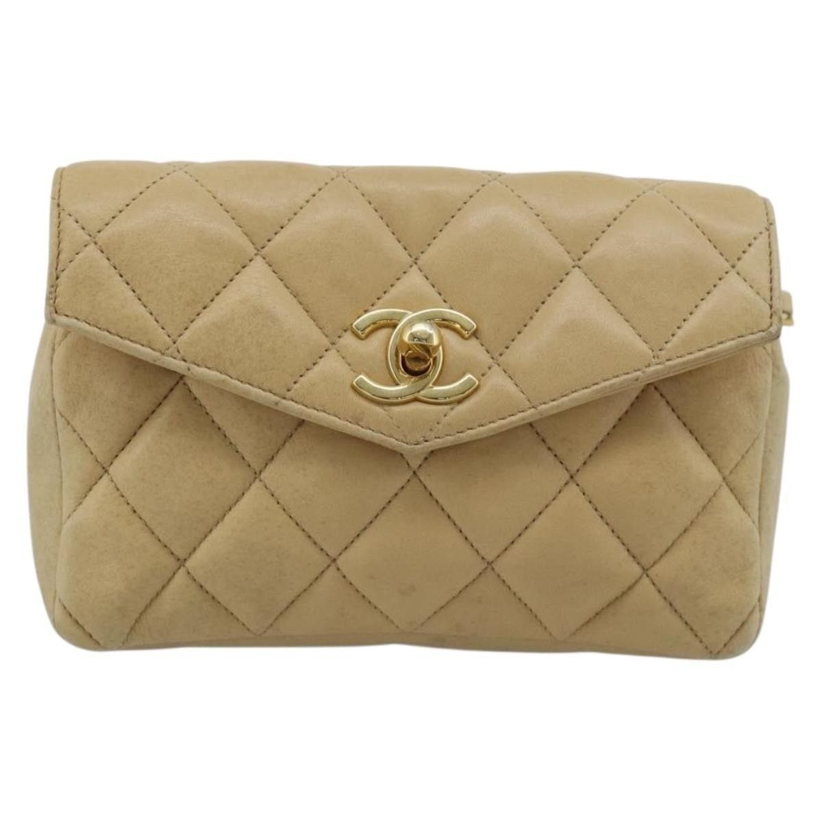 Chanel Chanel Matelasse Lambskin Leather Waist Bag Beige Size ONE SIZE - 1 Thumbnail
