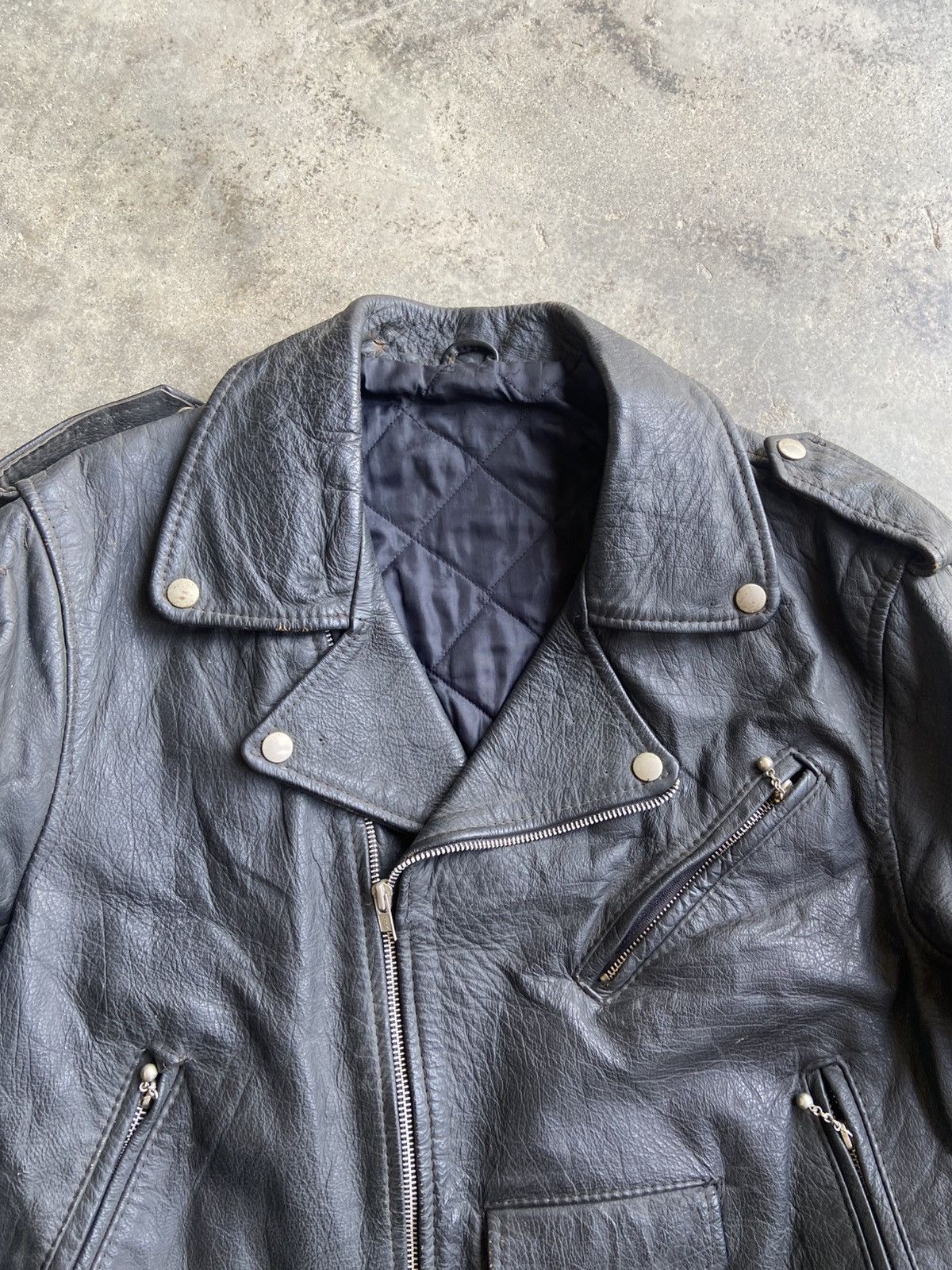 Vintage MARLON BRANDO VTG DOUBLE COLAR GENUINE LEARHER JACKET Size US M / EU 48-50 / 2 - 7 Thumbnail