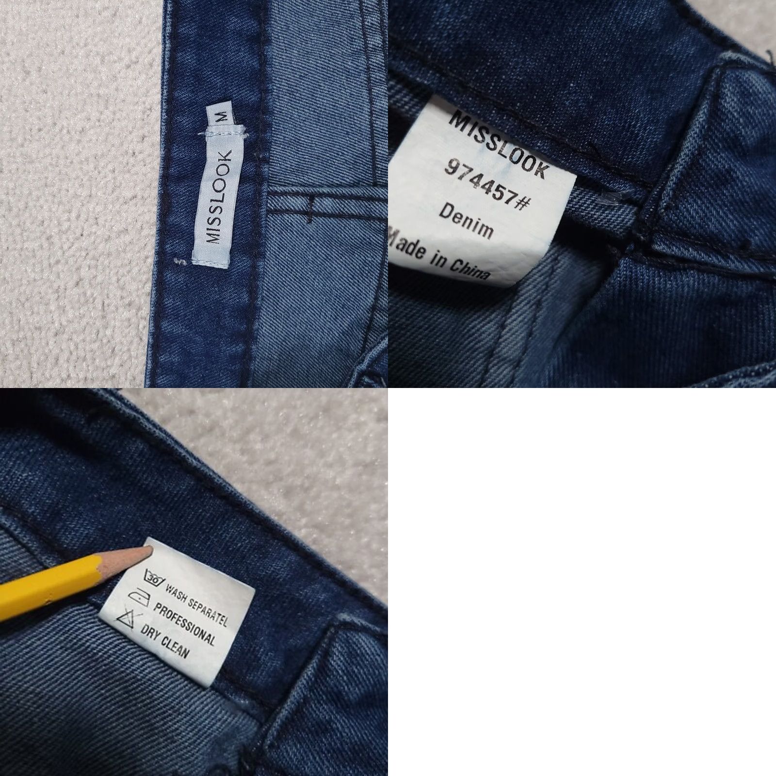Vintage Misslook Jeans Women's Medium 32x32 High Rise Denim Flare Retro Festival Bohemian 90s Flared Jeans Mens? Size 32" / US 10 / IT 46 - 9 Thumbnail