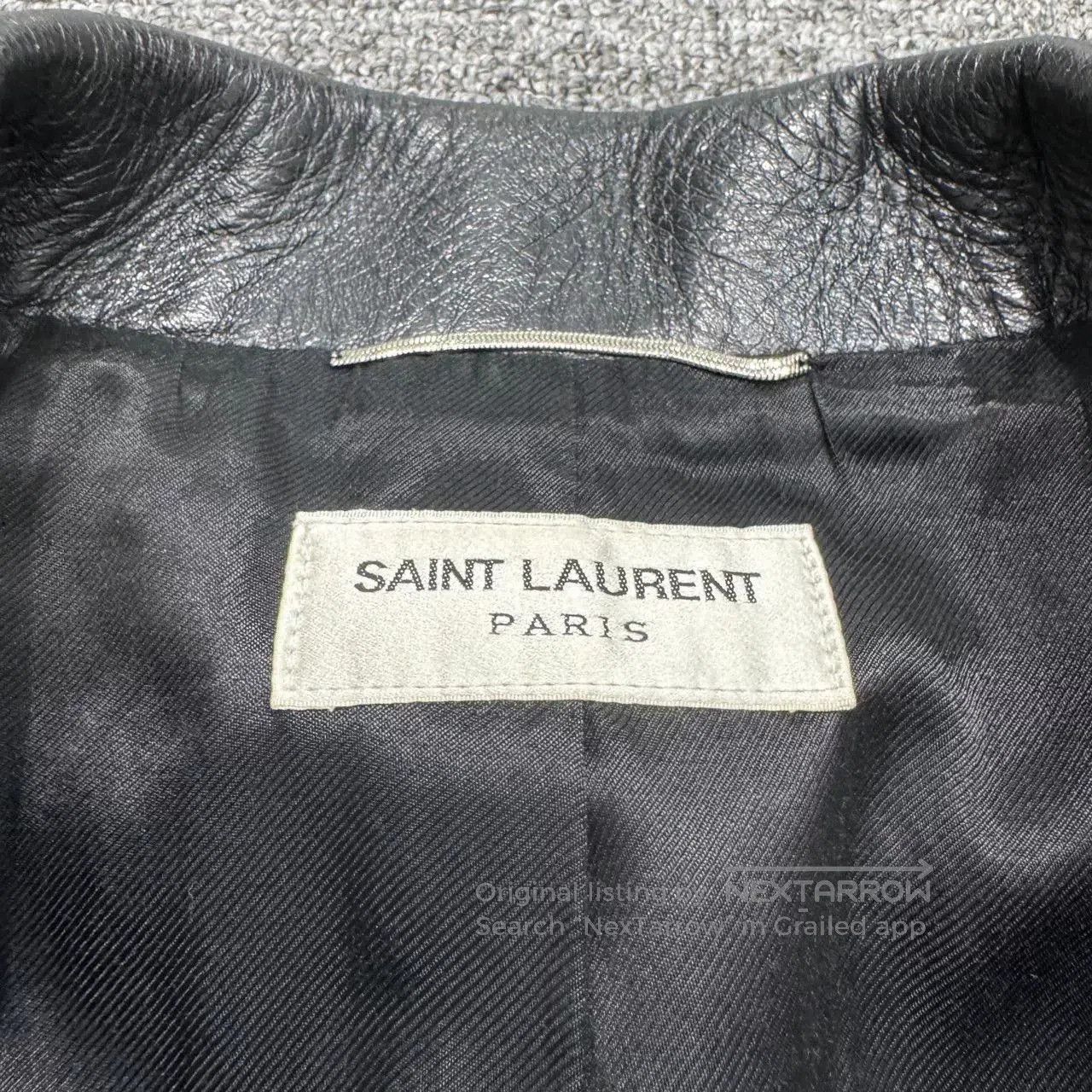 Saint Laurent Paris distressed black biker jacket by SLP. Size US L / EU 52-54 / 3 - 3 Thumbnail