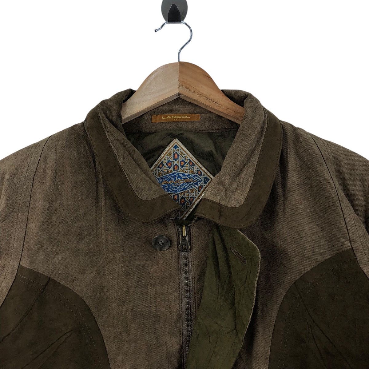 Lancel LANCEL Brown Outdoor Hunting Suede Panels JAPAN Heavy Coat Size US L / EU 52-54 / 3 - 7 Thumbnail