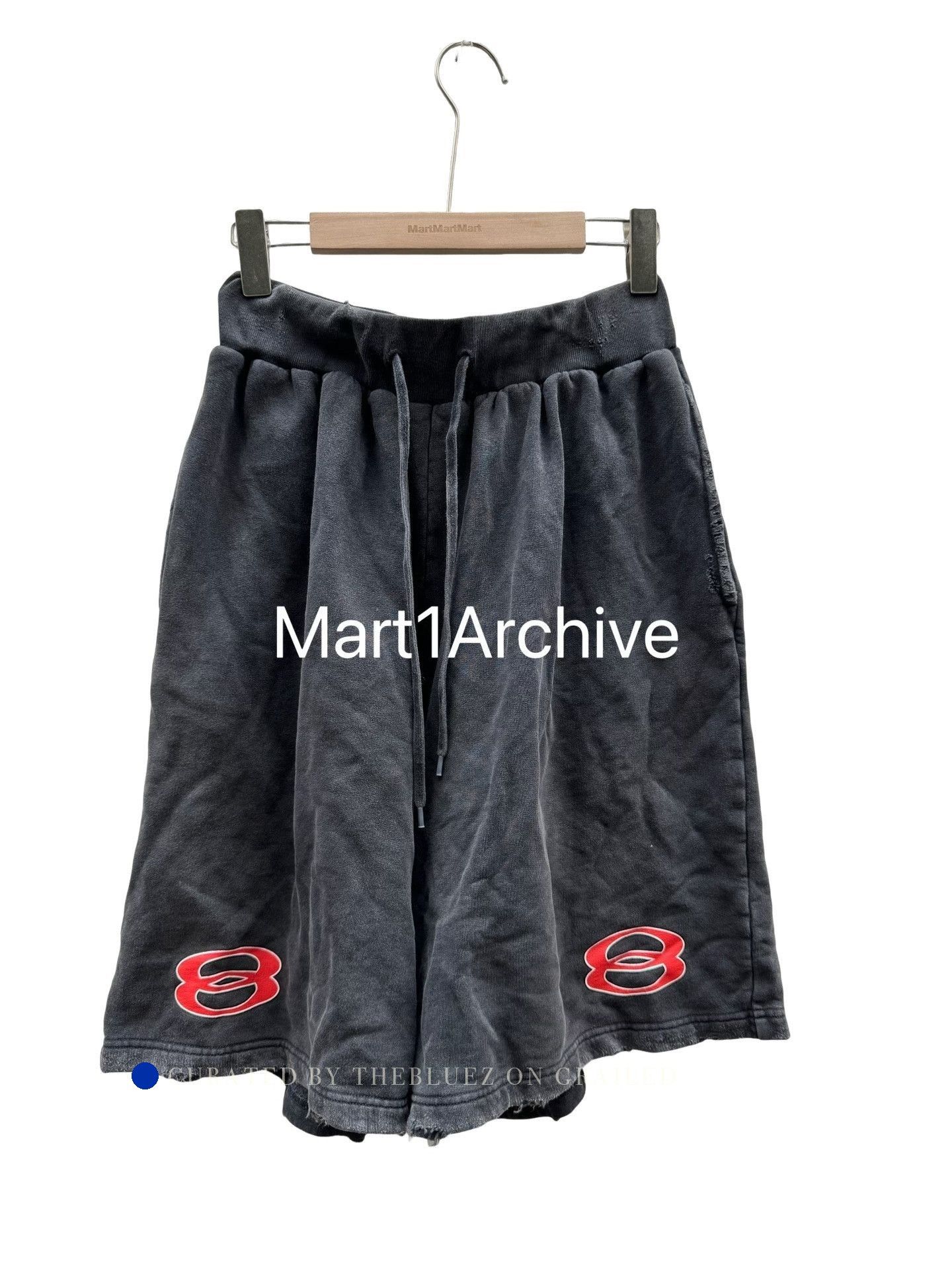 Balenciaga Washed Gray Double Ring Logo Shorts Size US 28 / EU 44 - 1 Thumbnail