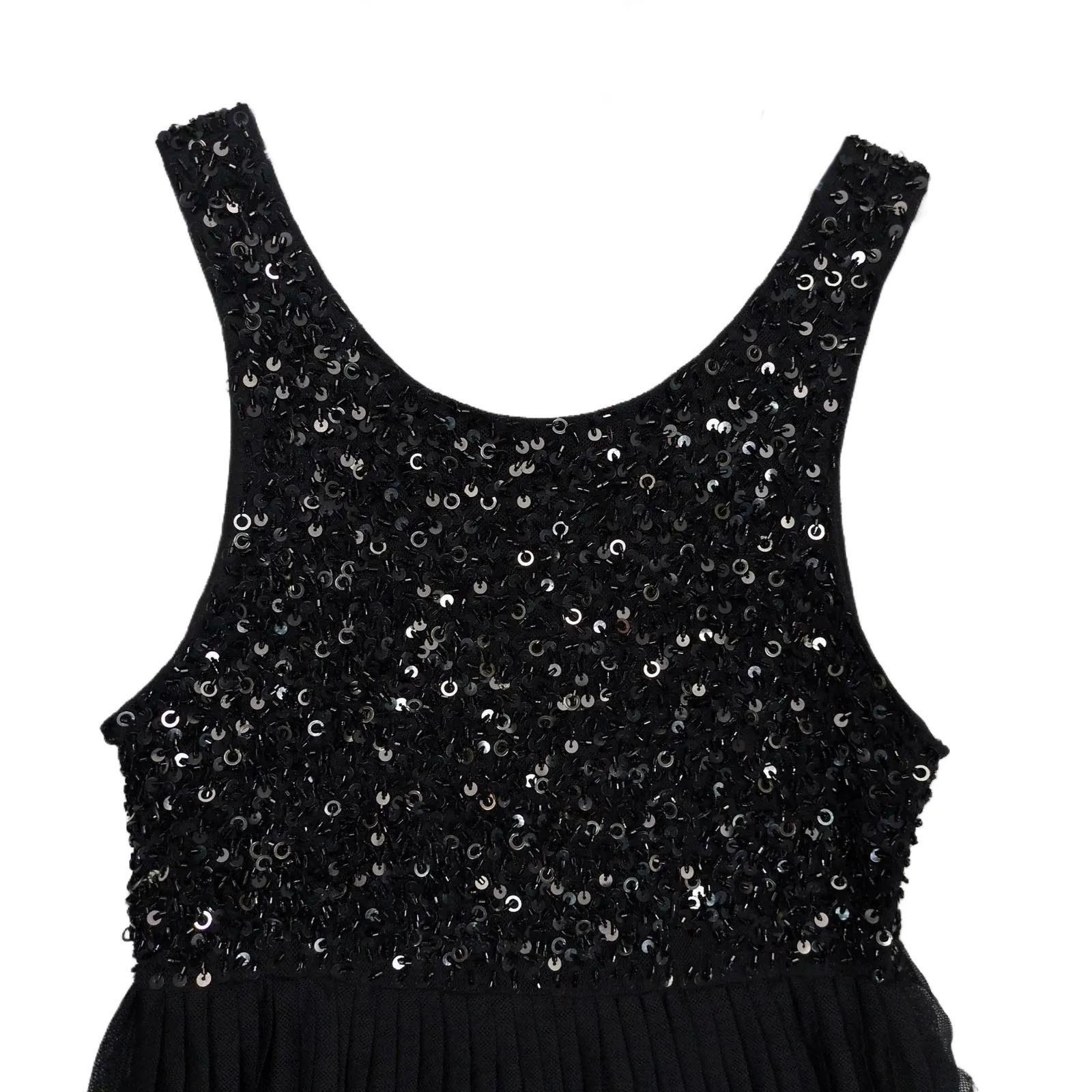 Miss Me MM Couture by Miss Me Black Sequin Layered Chiffon Dress Size M / US 6-8 / IT 42-44 - 3 Thumbnail
