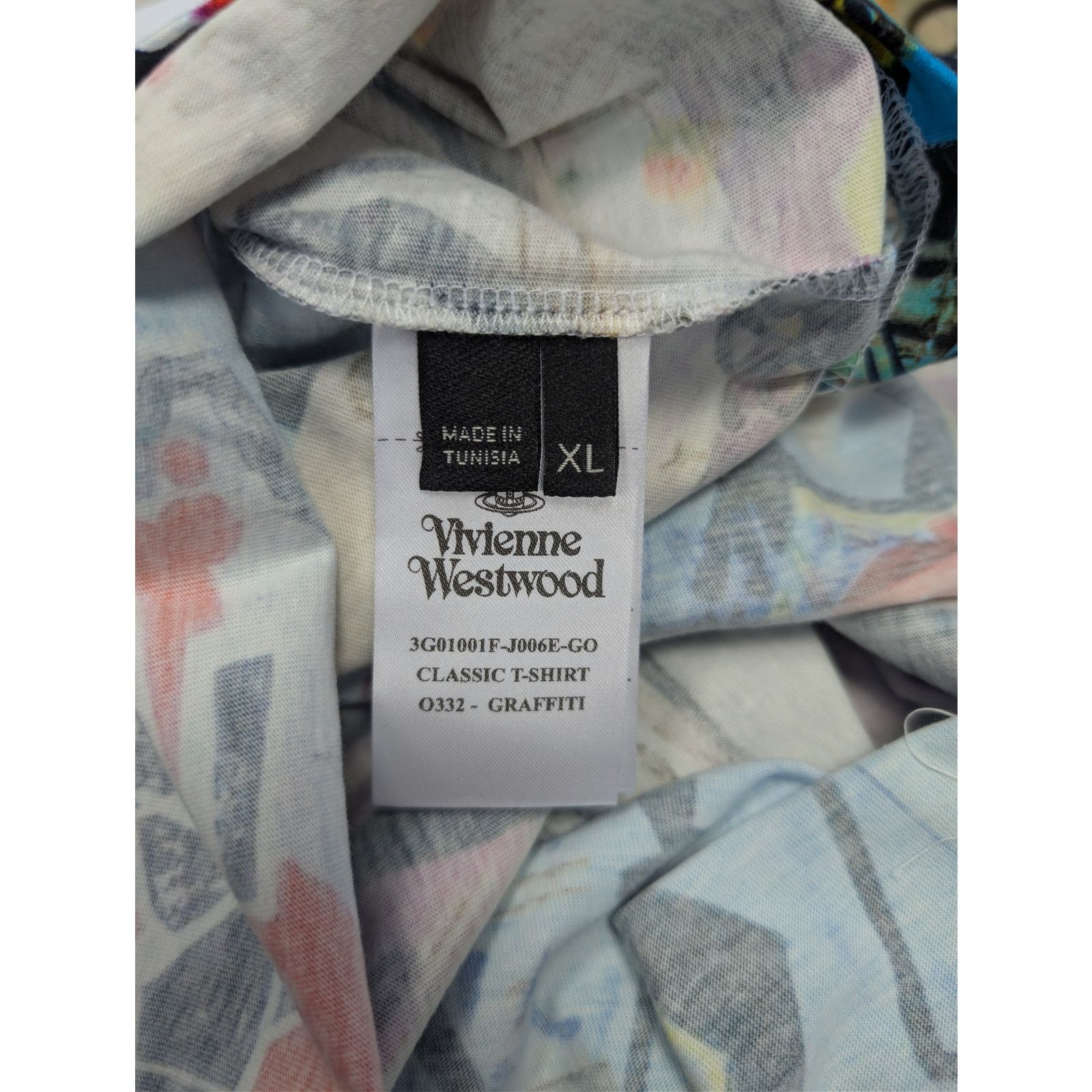 Vivienne Westwood o1rshd1 Classic Graffiti Print T-Shirt in Multiolor Size US XL / EU 56 / 4 - 16 Thumbnail
