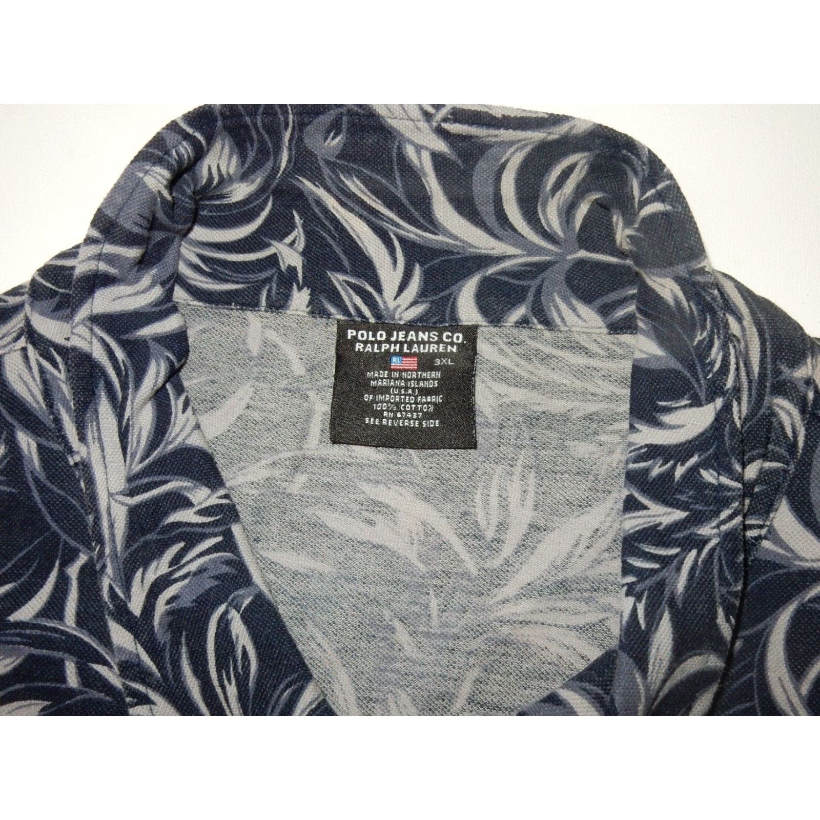 Ralph Lauren VINTAGE Ralph Lauren Polo Jeans Co Men's Short Sleeve Button-Up Shirt 3XL Blue Floral Size US XXL / EU 58 / 5 - 3 Thumbnail